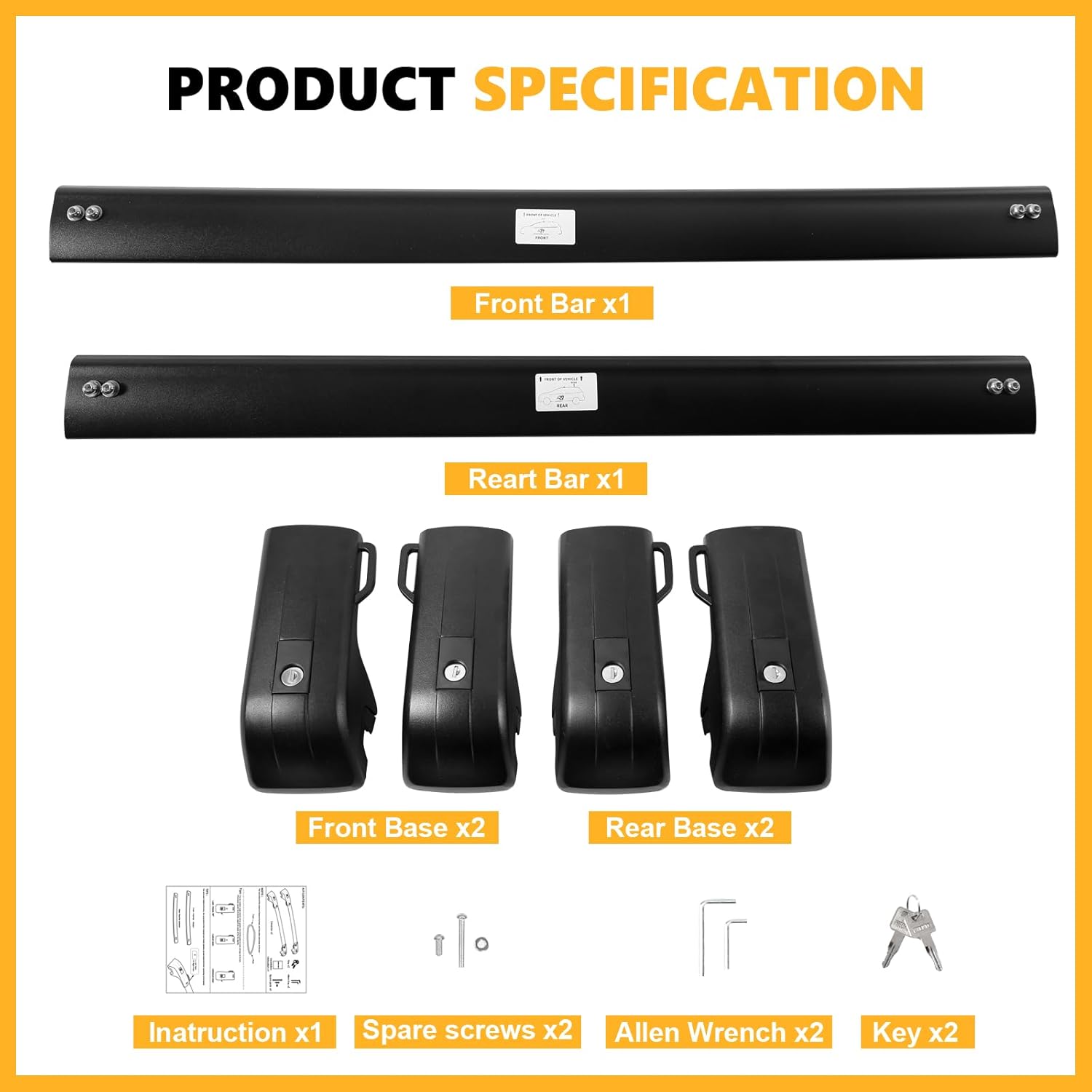Lockable Roof Rack Cross Bars Fit for Kia Telluride X-PRO X-LINE 2023 2024 2025