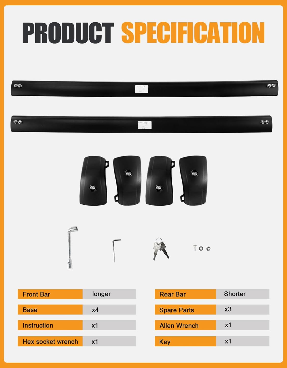 Lockable Roof Rack Cross Bars for Mercedes Benz GLC 2016-2022