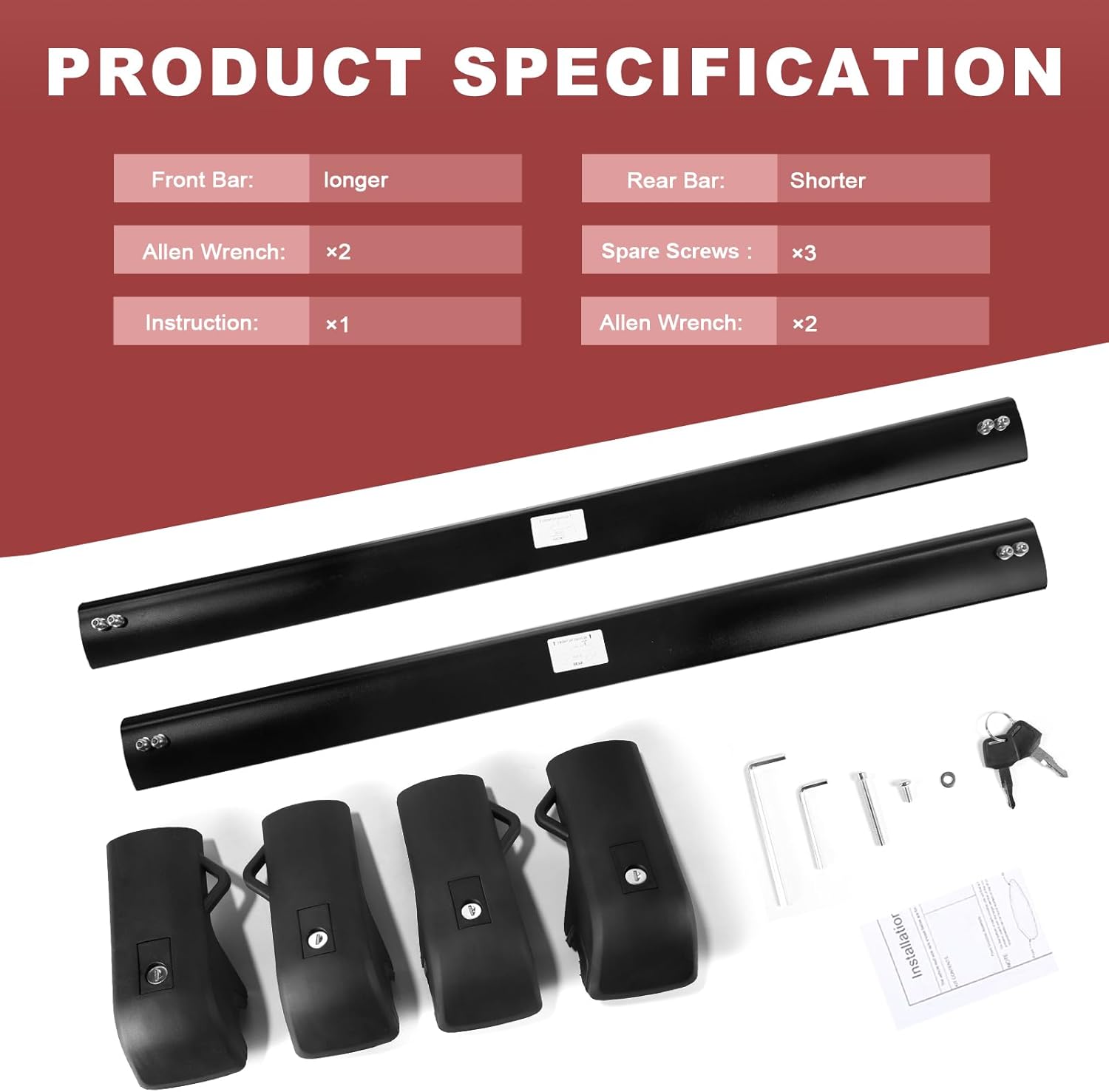 Lockable Roof Rack Cross Bars for Toyota Sienna 2011-2020