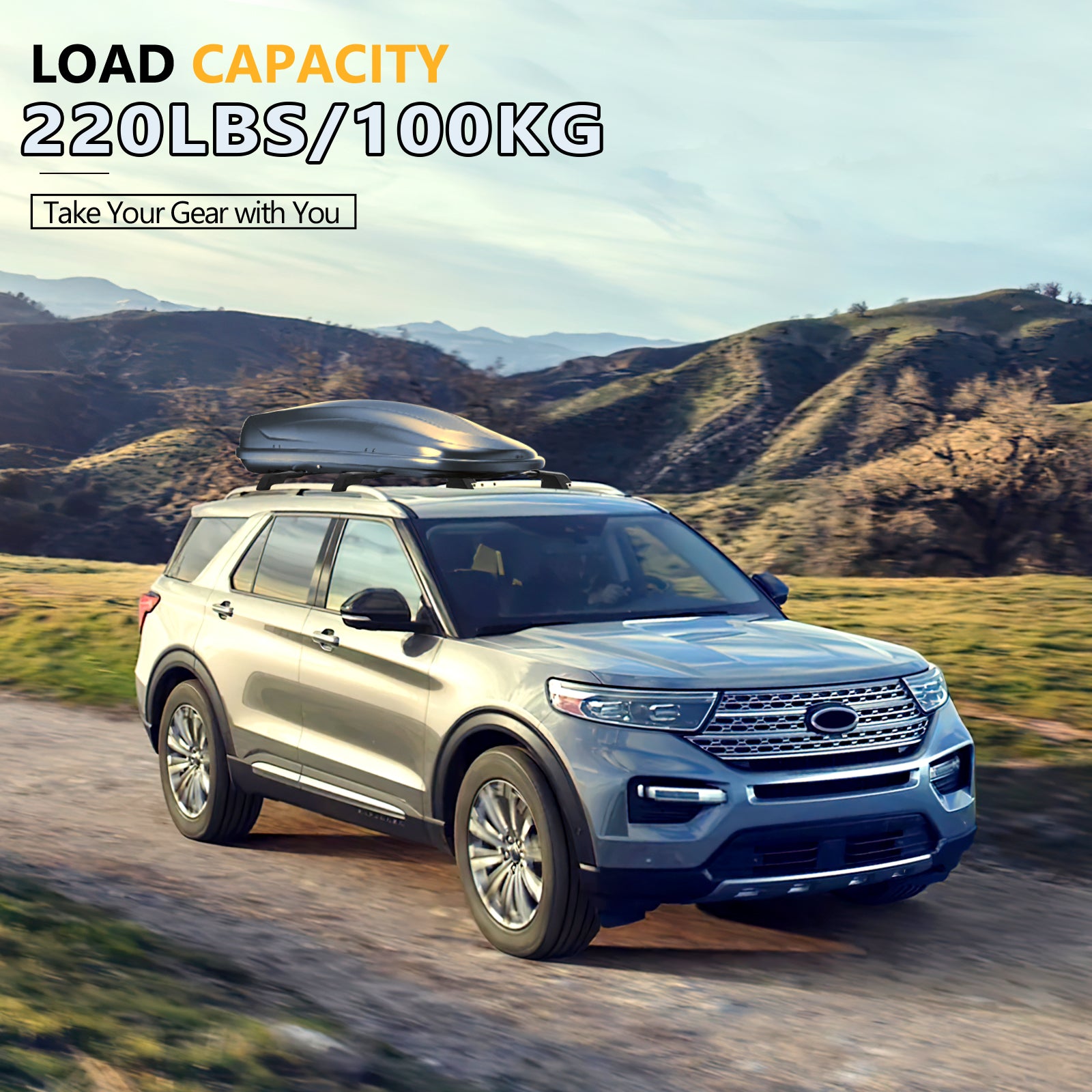 220lbs Roof Rack Cross Bars Compatible with Ford Explorer 2020-2025