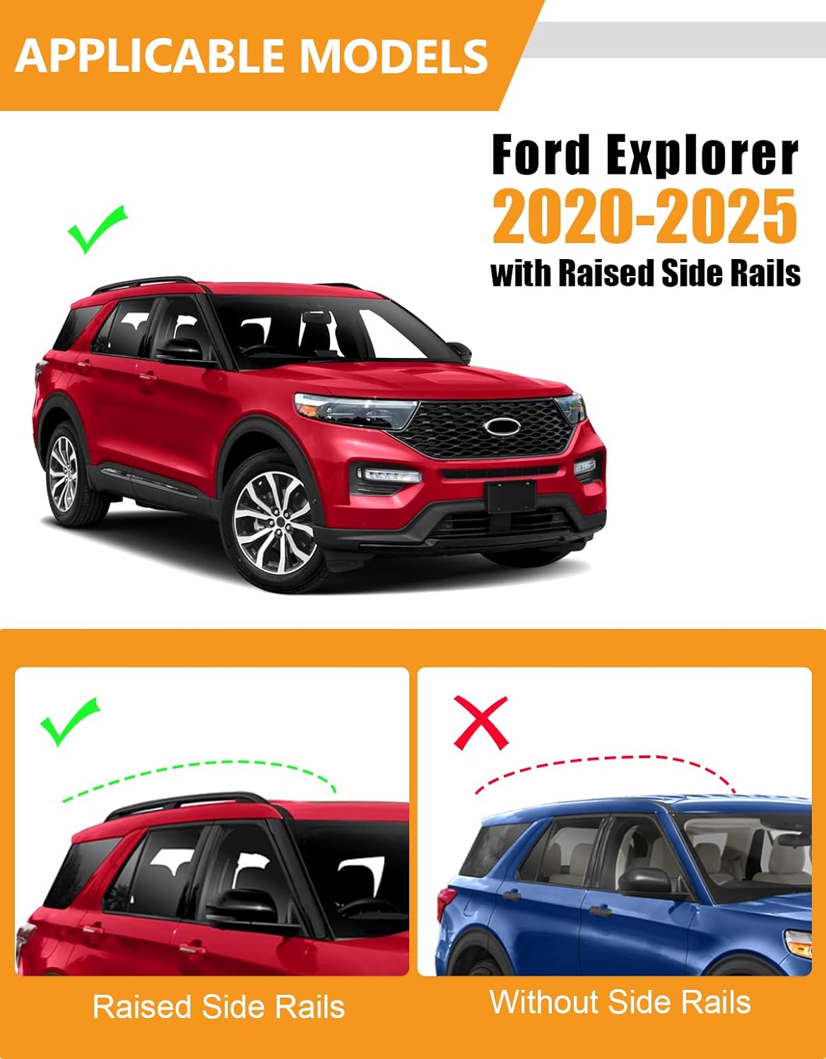 Lockable Roof Rack Cross Bars for Ford Explorer 2020-2025
