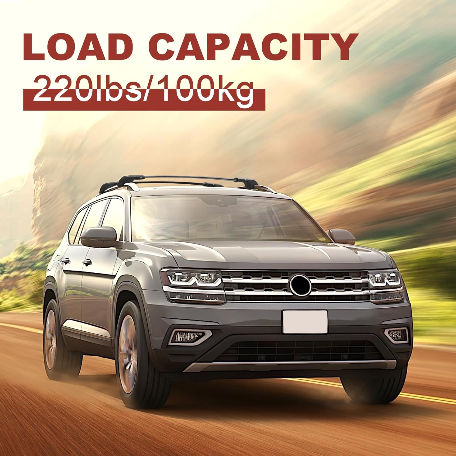 Lockble Roof Rack Cross Bars for Volkswagen VW Atlas 2017-2025
