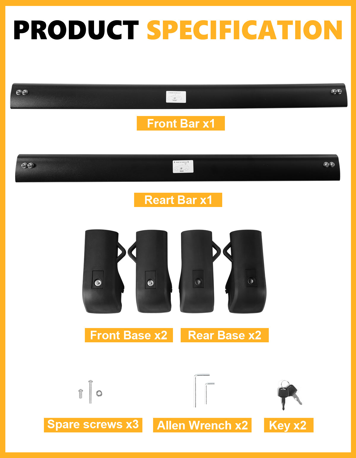 KINGGERI 220lbs Lockable Roof Rack Cross Bars Compatible with Jeep Patriot 2007-2017 with Raised Side Rails