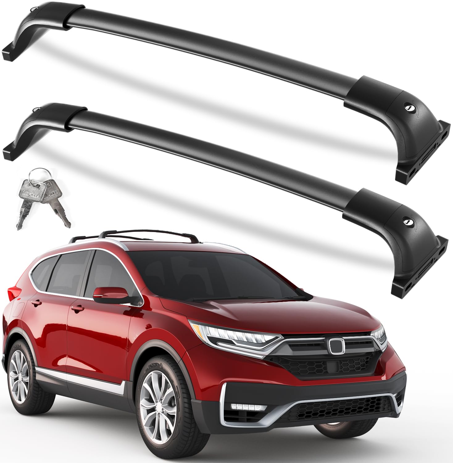 260lbs Lockable Roof Rack Cross Bars (Compatible with Honda CRV CR-V 2017-2022 with Flush Side Rails)
