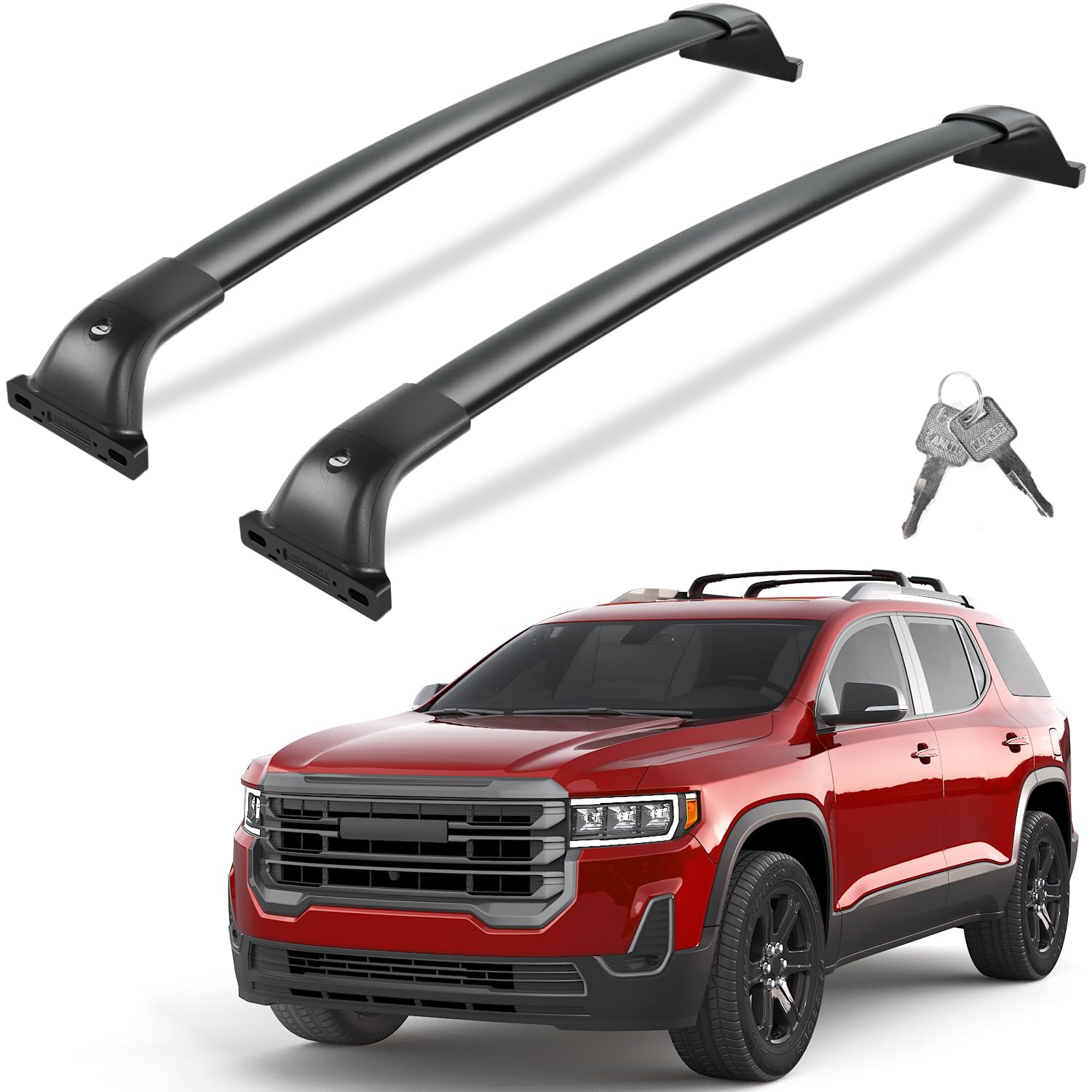 Lockable 260lbs Cross Bars Roof Racks Compatible with GMC Acadia 2017-2023