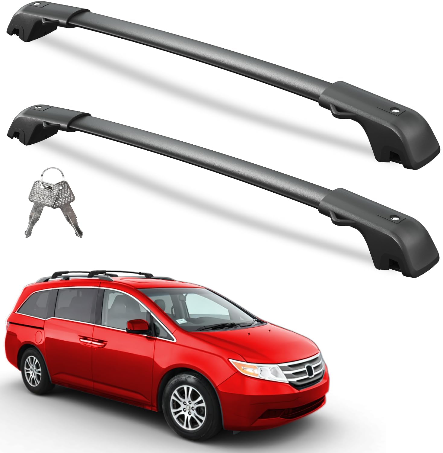KINGGERI Lockable Roof Rack Cross Bars 220lbs Compatible with Honda Odyssey 2011-2017 (with Raised Side Rails)