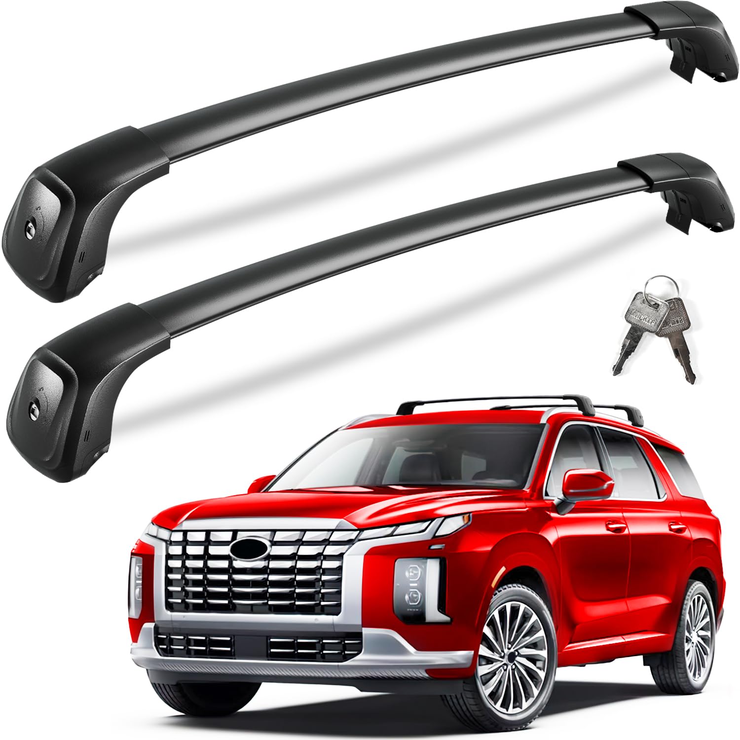 KINGGERI Lockable 260lbs Roof Rack Cross Bars Fit for Hyundai Palisade 2019-2025 SE SEL XRT Limited Calligraphy