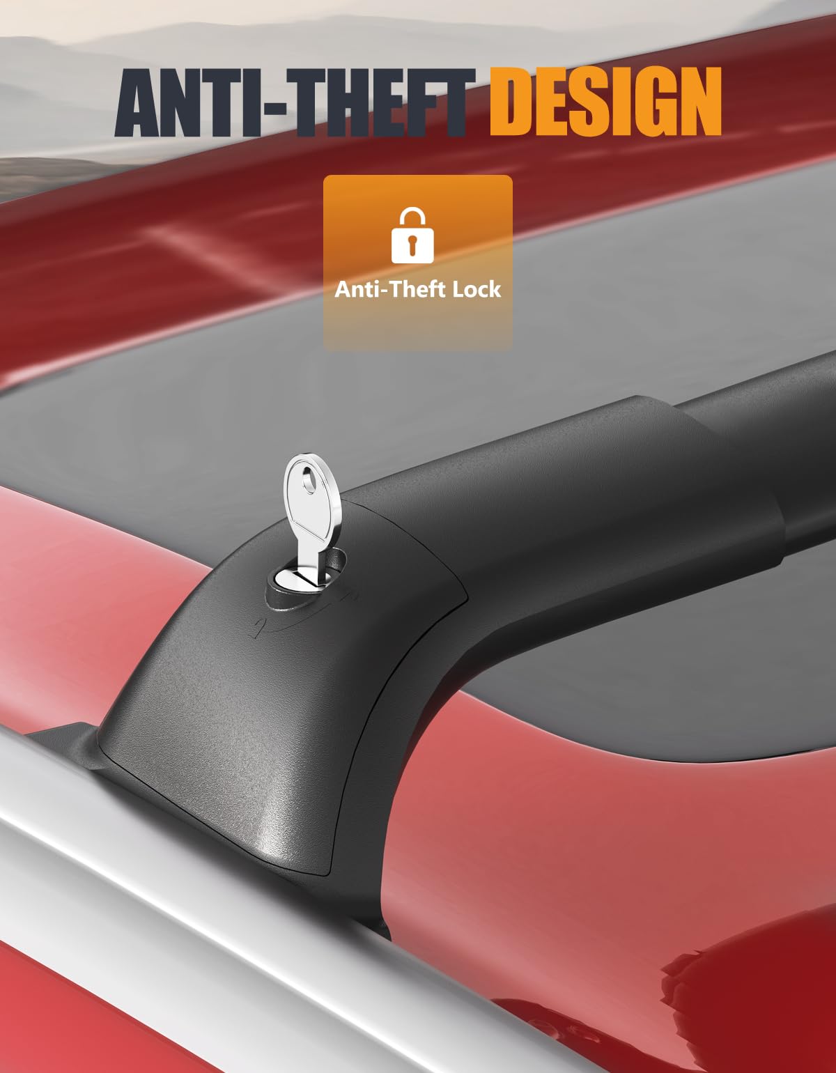 260lbs Lockable Roof Rack Cross Bars Compatible with Cadillac XT5 2017-2025 with Flush Side Rails