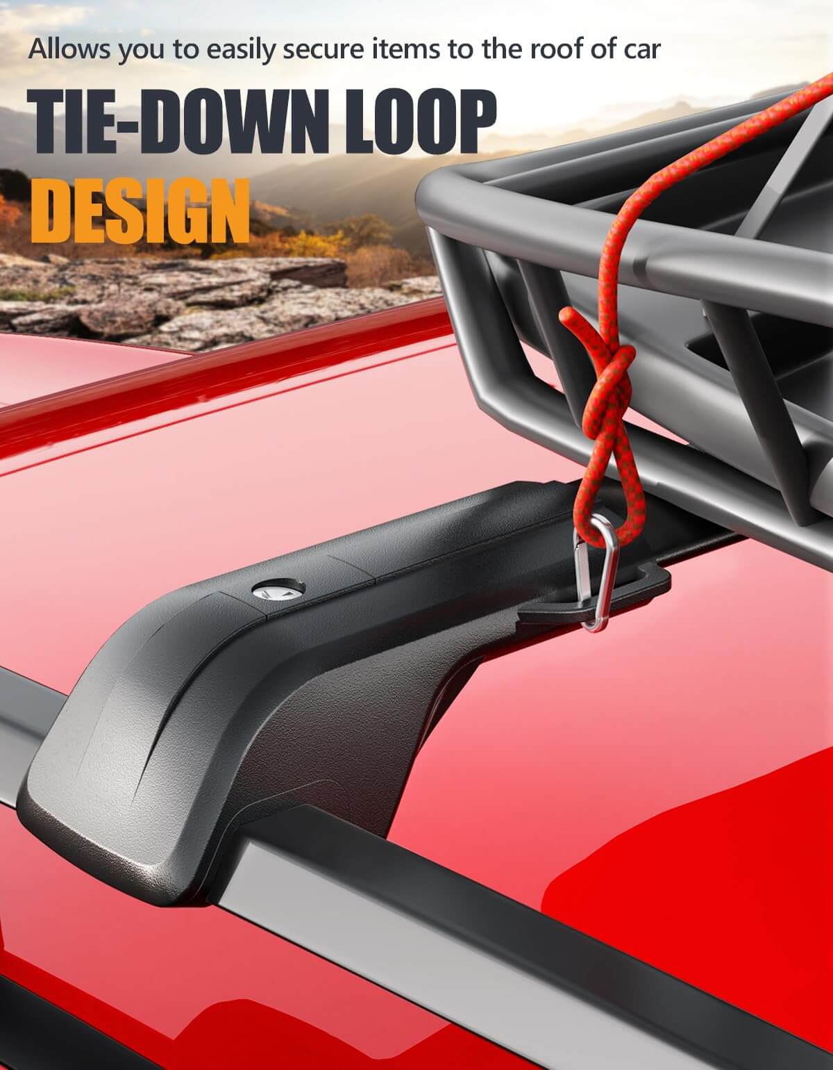 KINGGERI Lockable 260LBS Roof Rack Cross Bars Fit for Kia Telluride X-PRO X-LINE 2023-2025 (with Raised Side Rails)