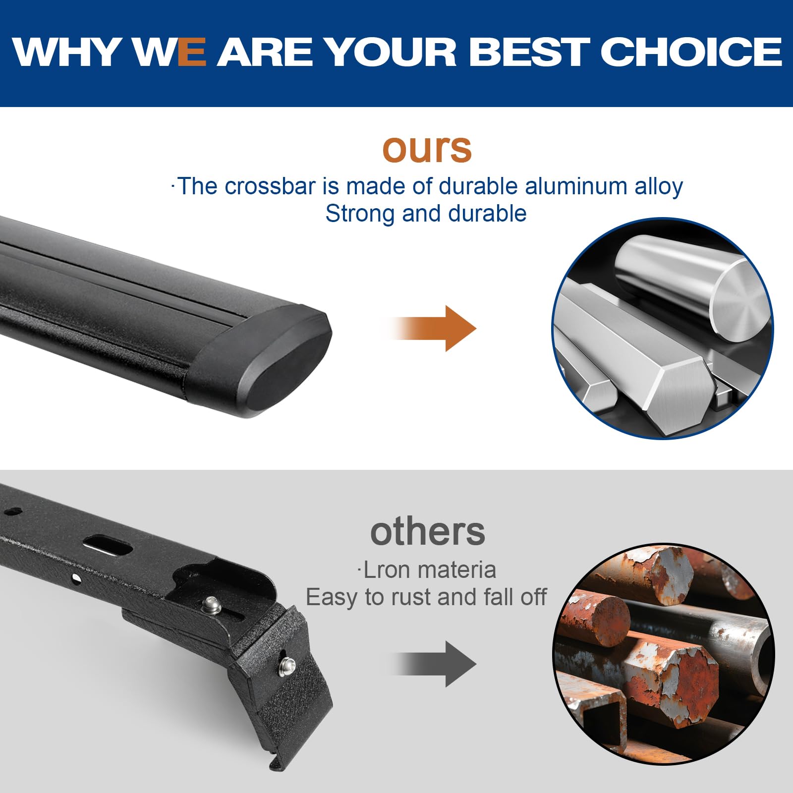 KINGGERI Heavy Duty 330lb Roof Rack Cross Bars Fit for Jeep Wrangler JK JL Gladiator JT 2007-2025, 2 & 4 Door Aluminum