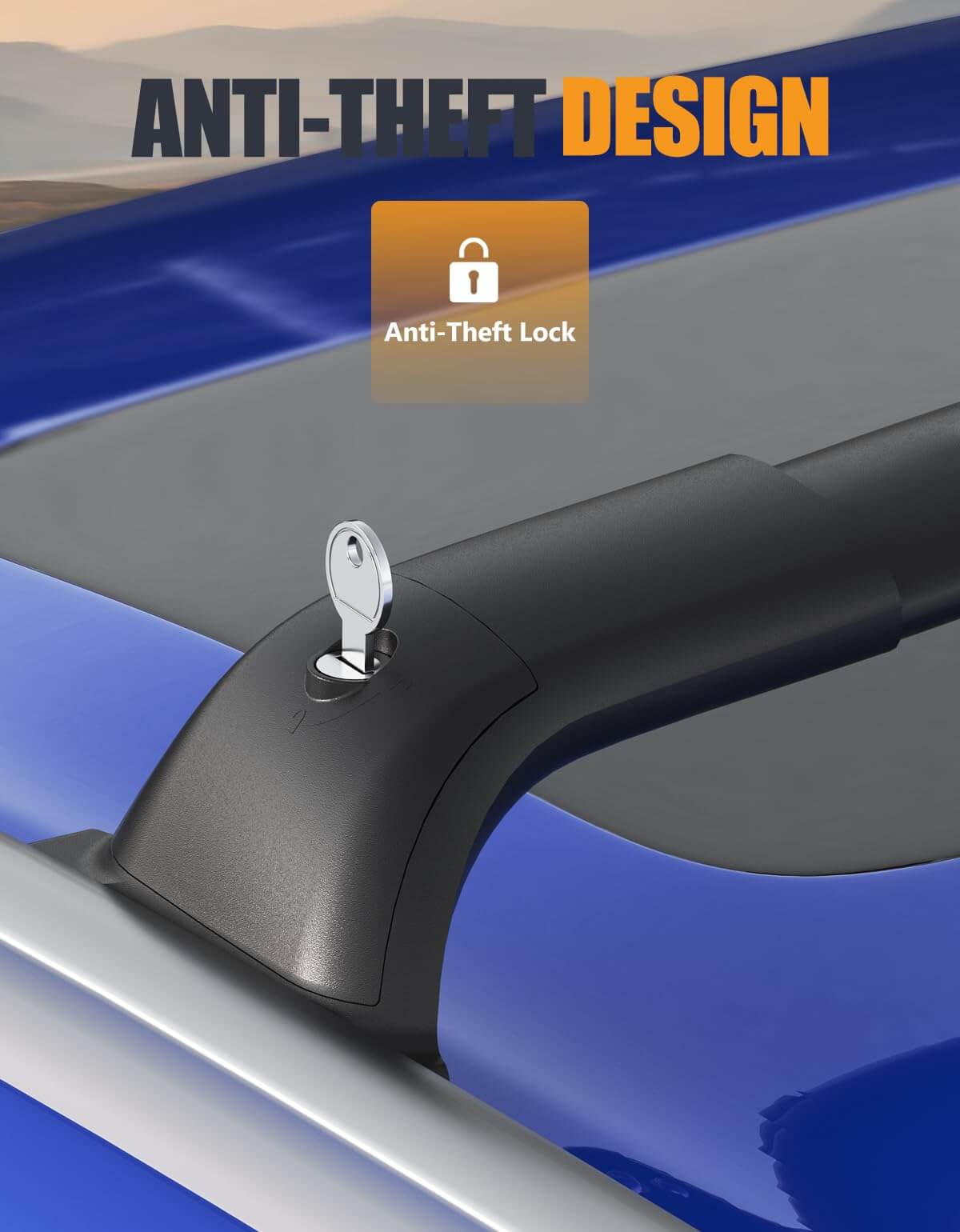 260lbs Lockable Roof Racks Cross Bars Compatible with Jeep Compass 2018-2025