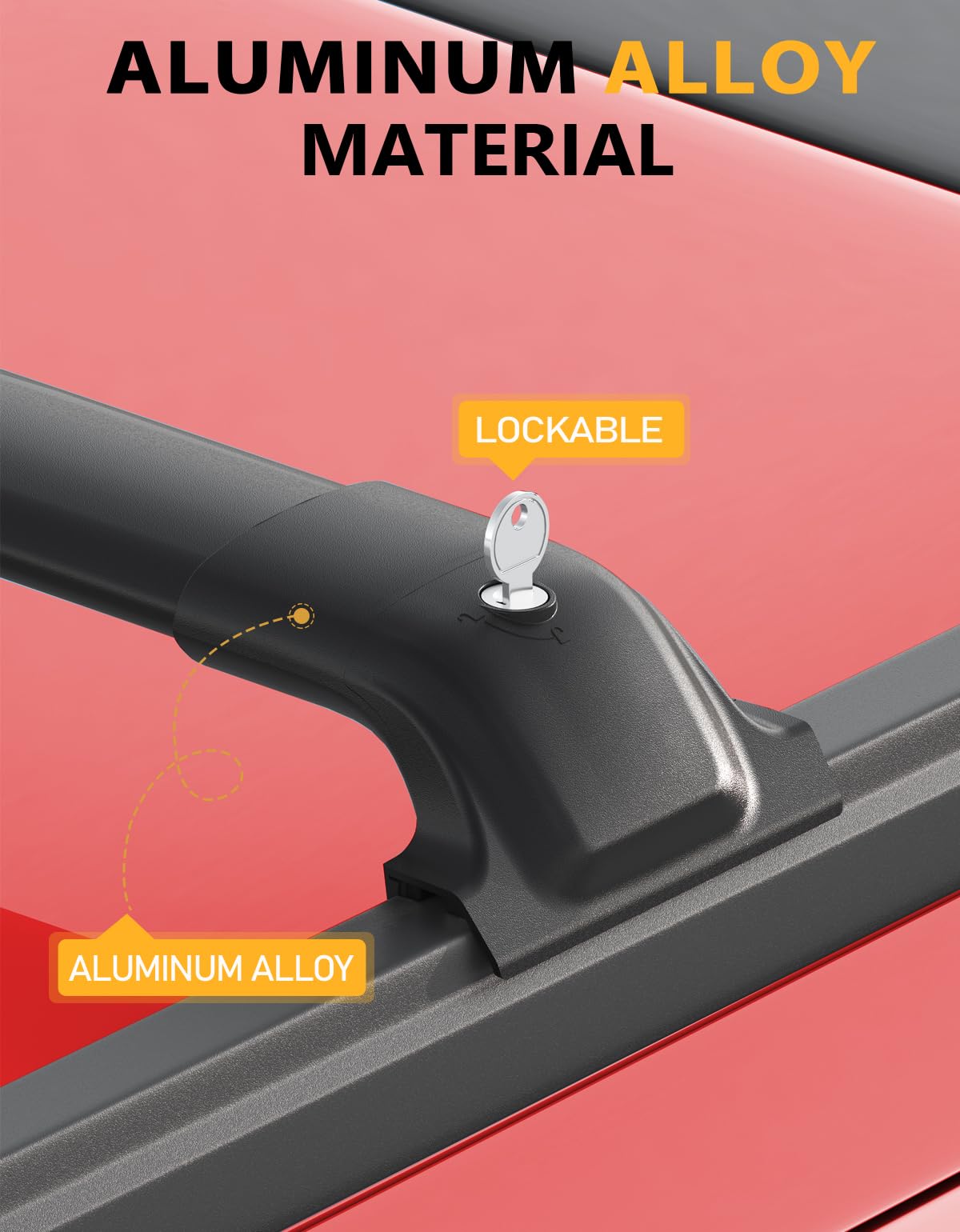 260lbs Lockable Roof Rack Cross Bars Compatible with Toyota Sequoia 2023-2025 with Flush Rails