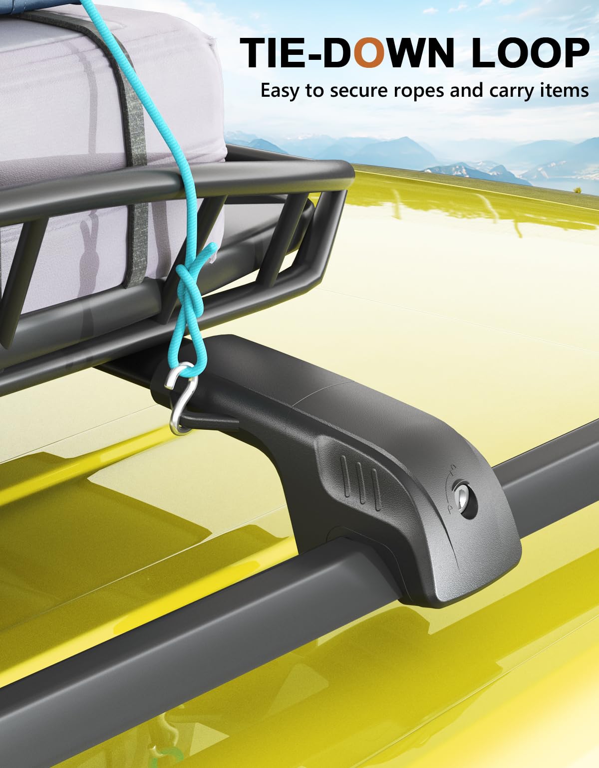 Lockable Roof Rack Cross Bars 220lbs Compatible with Jeep Cherokee 2014-2023