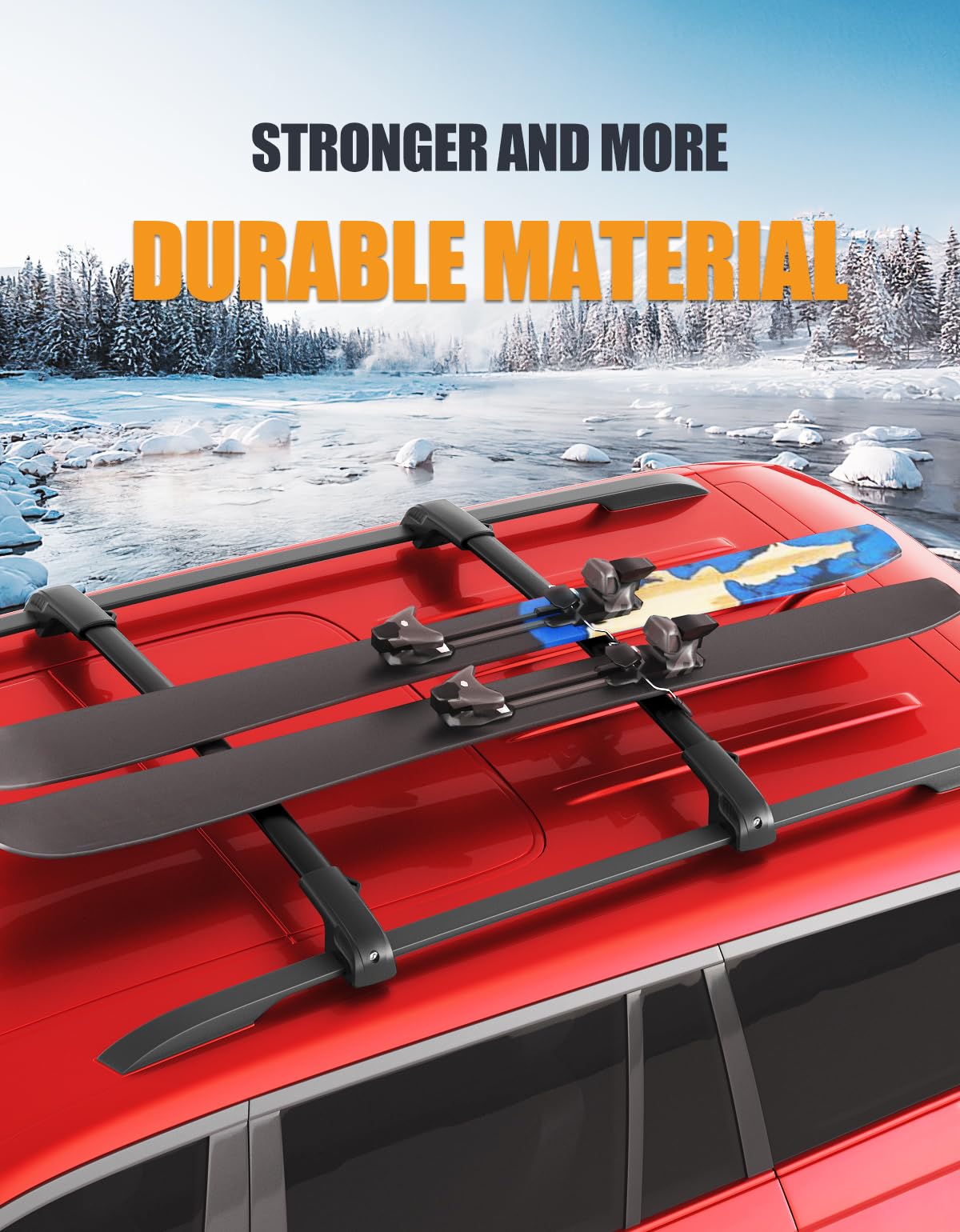 220lbs Lockable Roof Rack Cross Bars Compatible with Toyota 4runner 2010-2024 with Raised Side Rails
