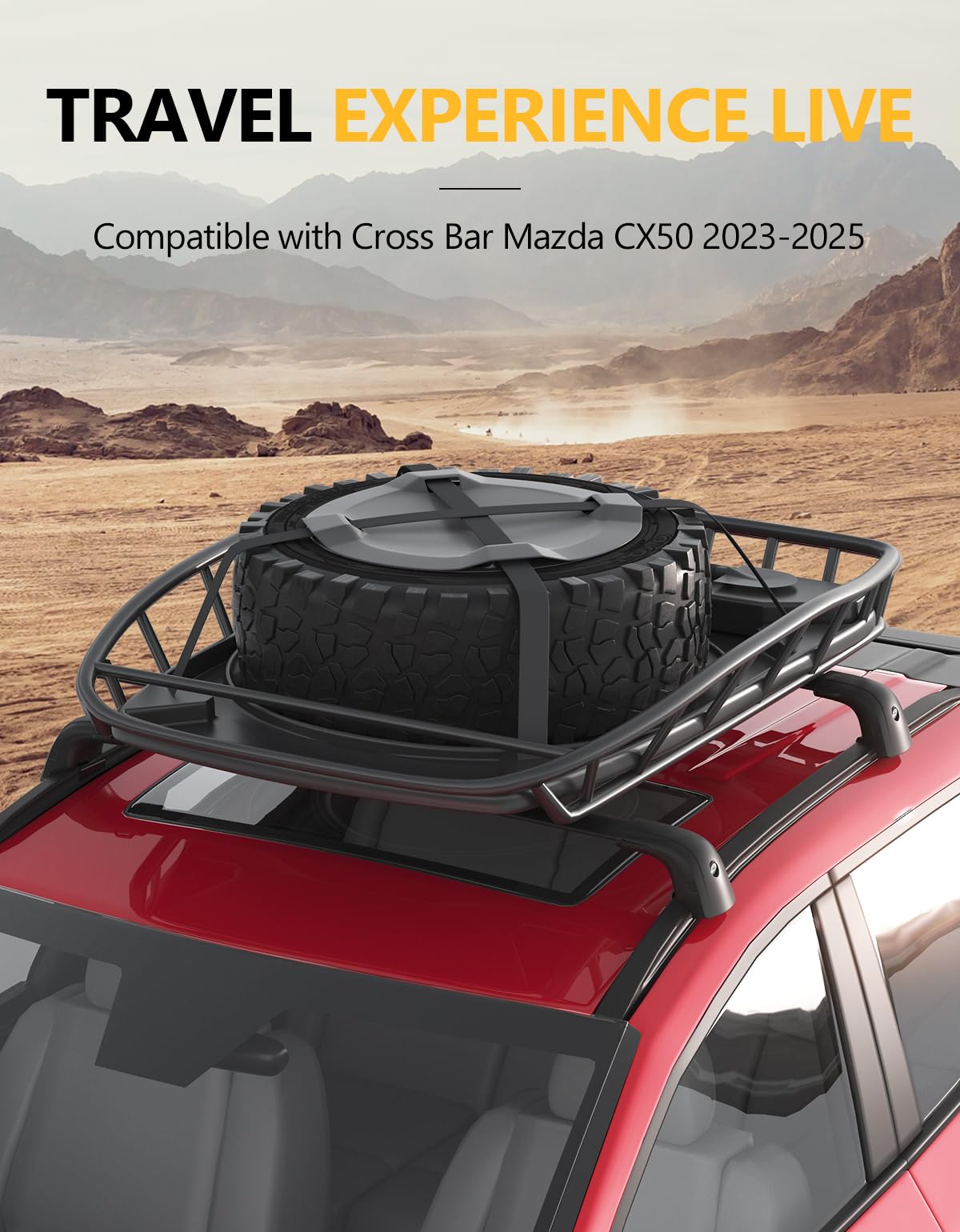 220lbs Lockable Roof Racks Cross Bars Fit for Mazda CX50 CX-50 2023 2024 2025 with Flush Side Rails