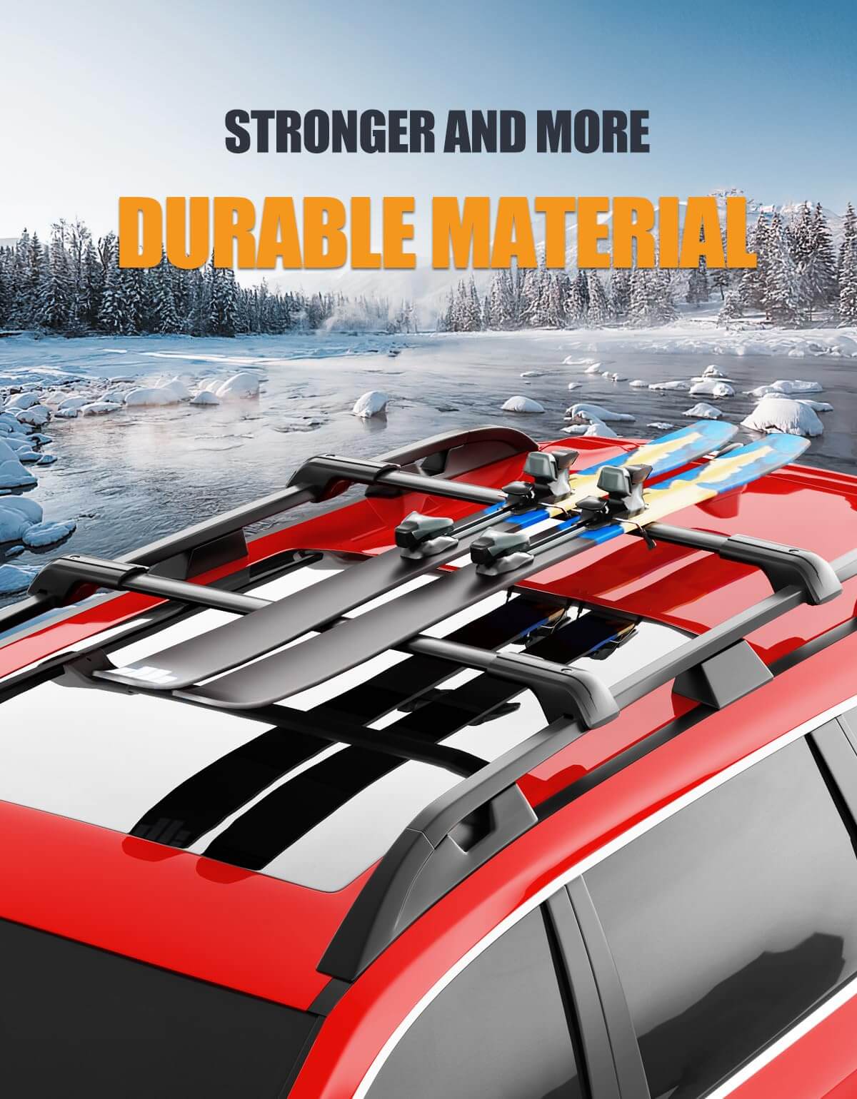 KINGGERI Lockable 260LBS Roof Rack Cross Bars Fit for Kia Telluride X-PRO X-LINE 2023-2025 (with Raised Side Rails)
