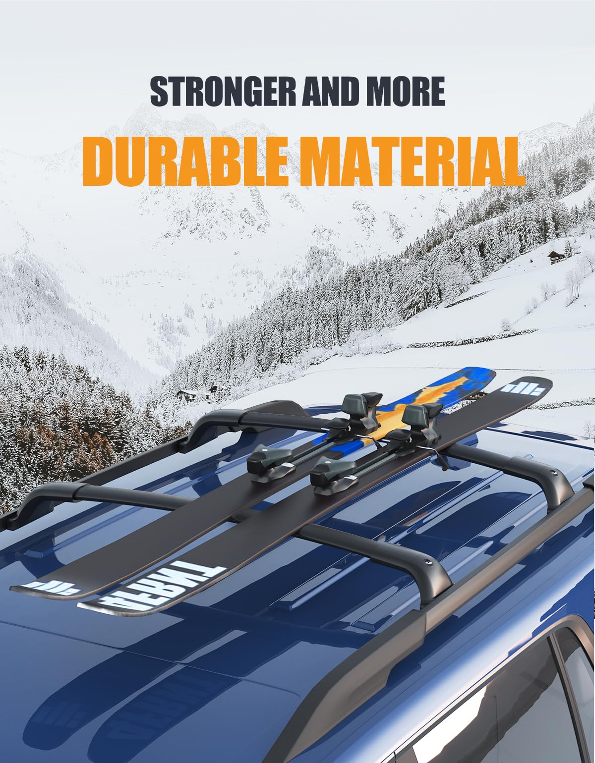 260lbs Lockable Roof Rack Cross Bar Compatible with Chevrolet Chevy Traverse 2018-2021 with Raised Side Rails
