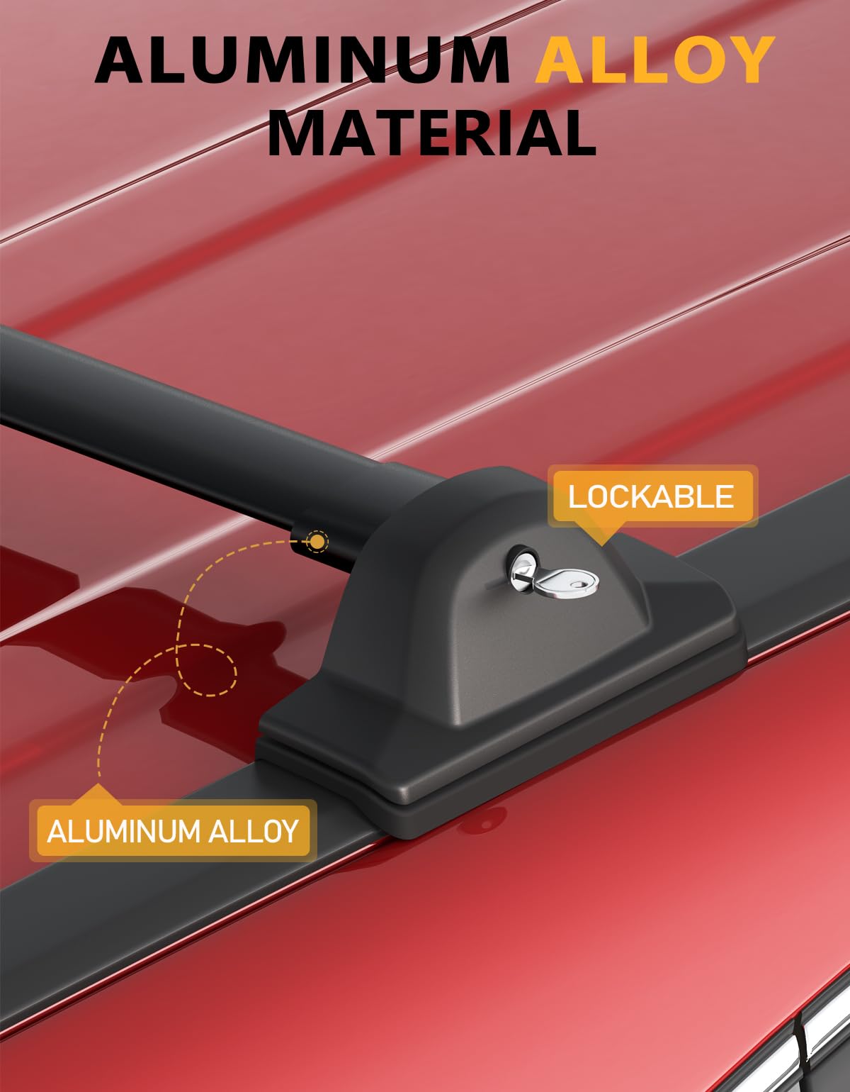 KINGGERI 220lbs Lockable Roof Rack Cross Bars Compatible with Honda CRV CR-V 2007-2011 EX EX-L LX 2.4L L4