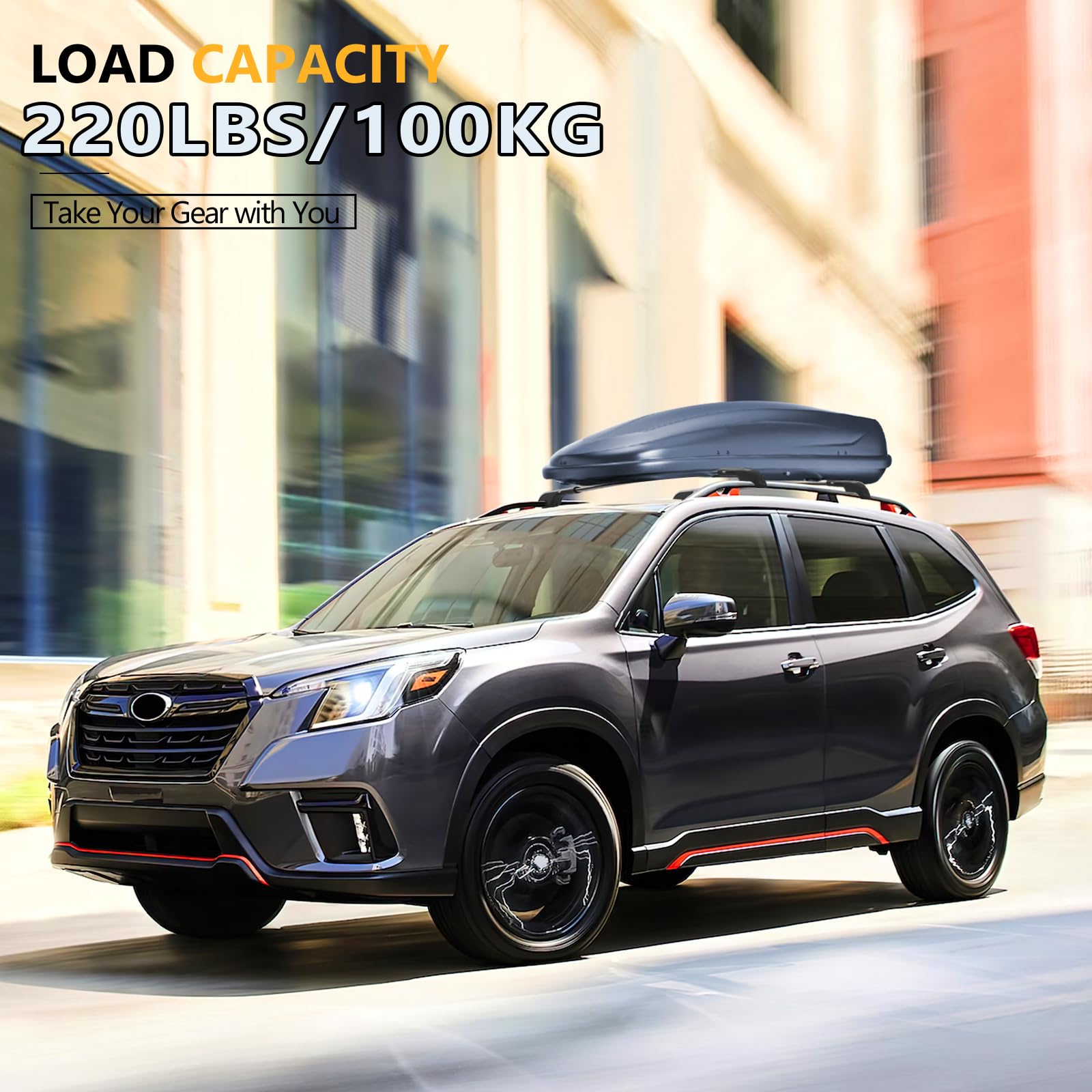 KINGGERI Lockable 220lbs Roof Rack Cross Bars Compatible with Subaru Forester 2014-2024 (Not for Wilderness)