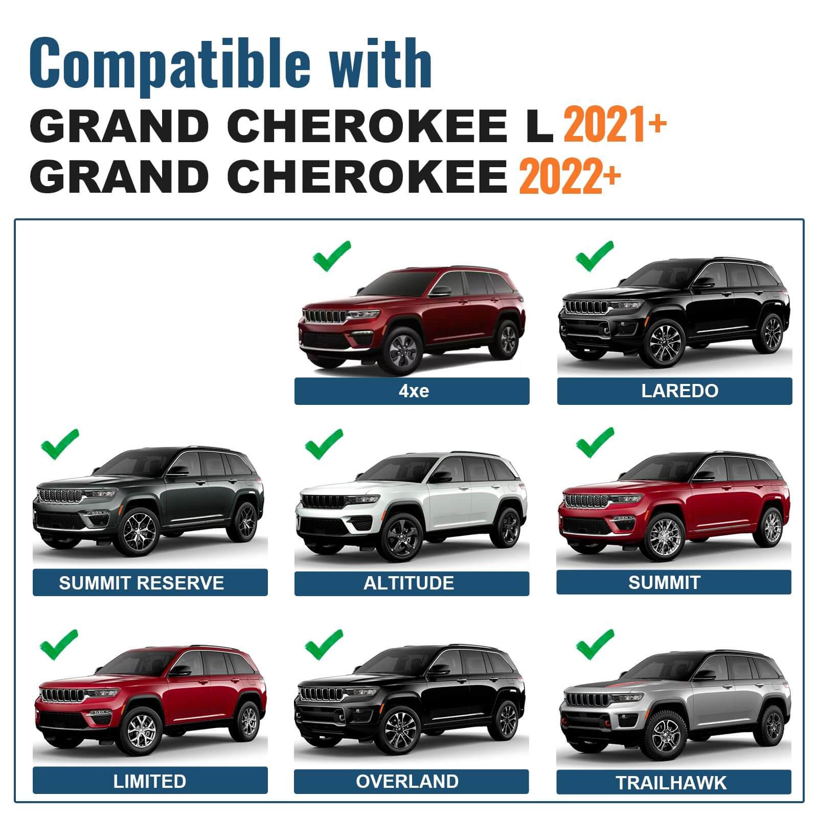 Roof Rack Cross Bars Compatible with Jeep Grand Cherokee L 2021-2025 and 2022 2023 2024 2025 Grand Cherokee WL