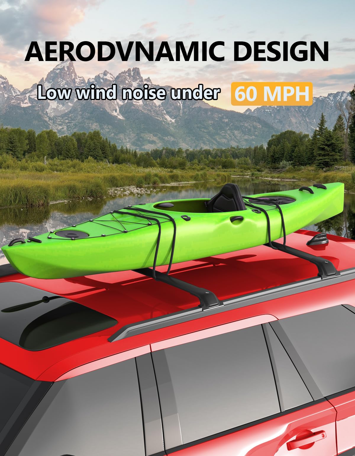 KINGGERI 260lbs Lockable Roof Rack Cross Bars Compatible with Toyota Sequoia 2023-2025 with Flush Rails