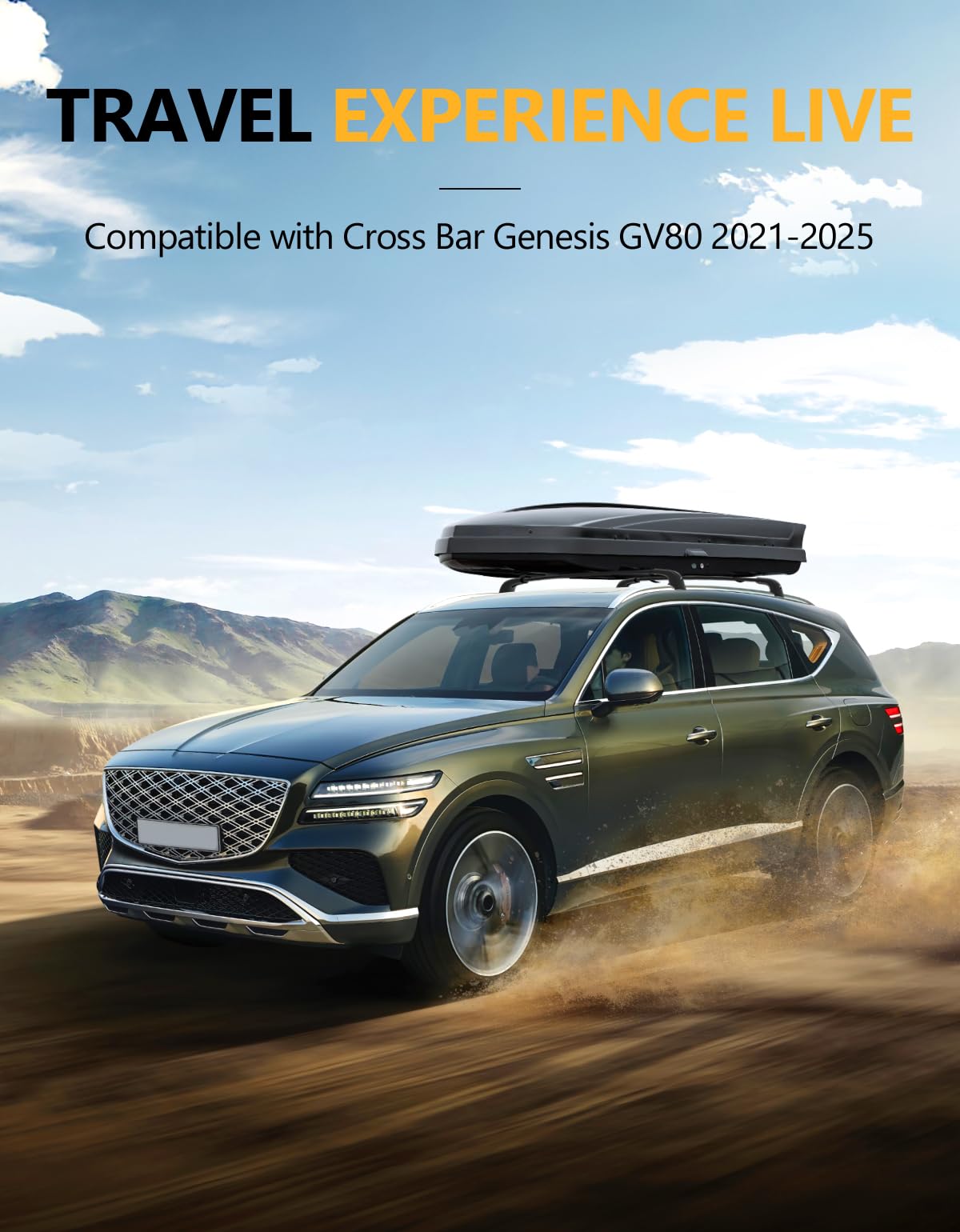 220lbs Lockable Roof Rack Cross Bars Compatible with Genesis GV80 2021 2022 2023 2024 2025