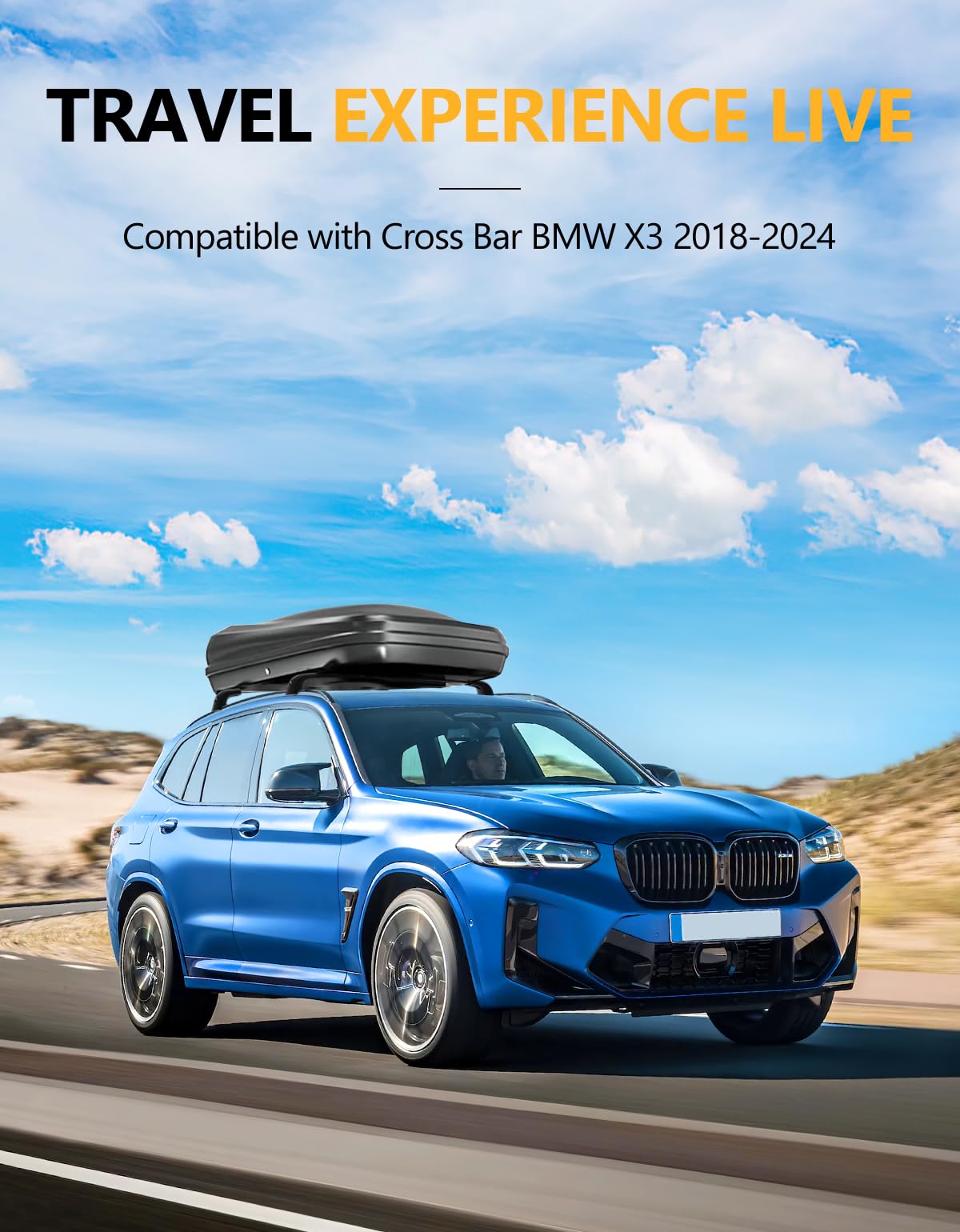 Lockable 220lbs Roof Rack Cross Bars Compatible with BMW X3 G01 2018 2019 2020 2021 2022 2023 2024 2025