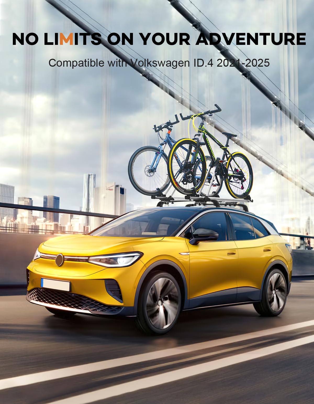 Lockable Roof Rack Cross Bars 220lbs Compatible with Volkswagen VW ID4 ID.4 2021 2022 2023 2024 2025