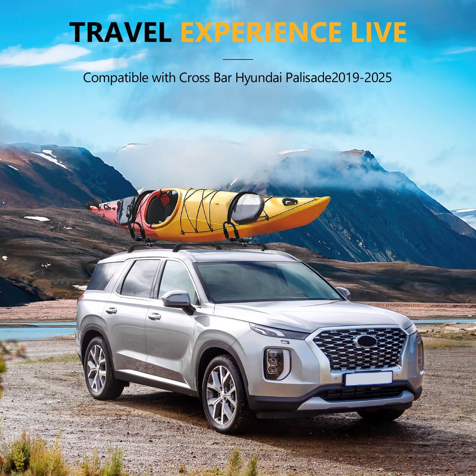 KINGGERI 220lbs Lockable Roof Rack Cross Bars Compatible with Hyundai Palisade 2019-2025 SE SEL XRT Limited Calligraphy