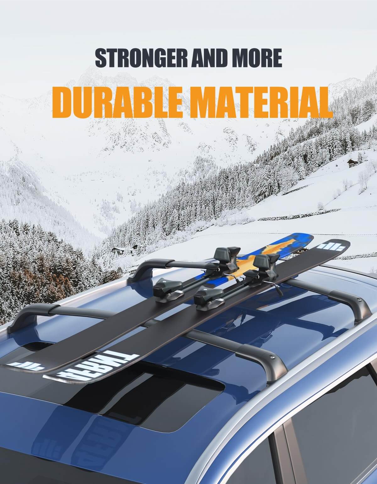 260lbs Lockable Roof Racks Cross Bars Compatible with Jeep Compass 2018-2025