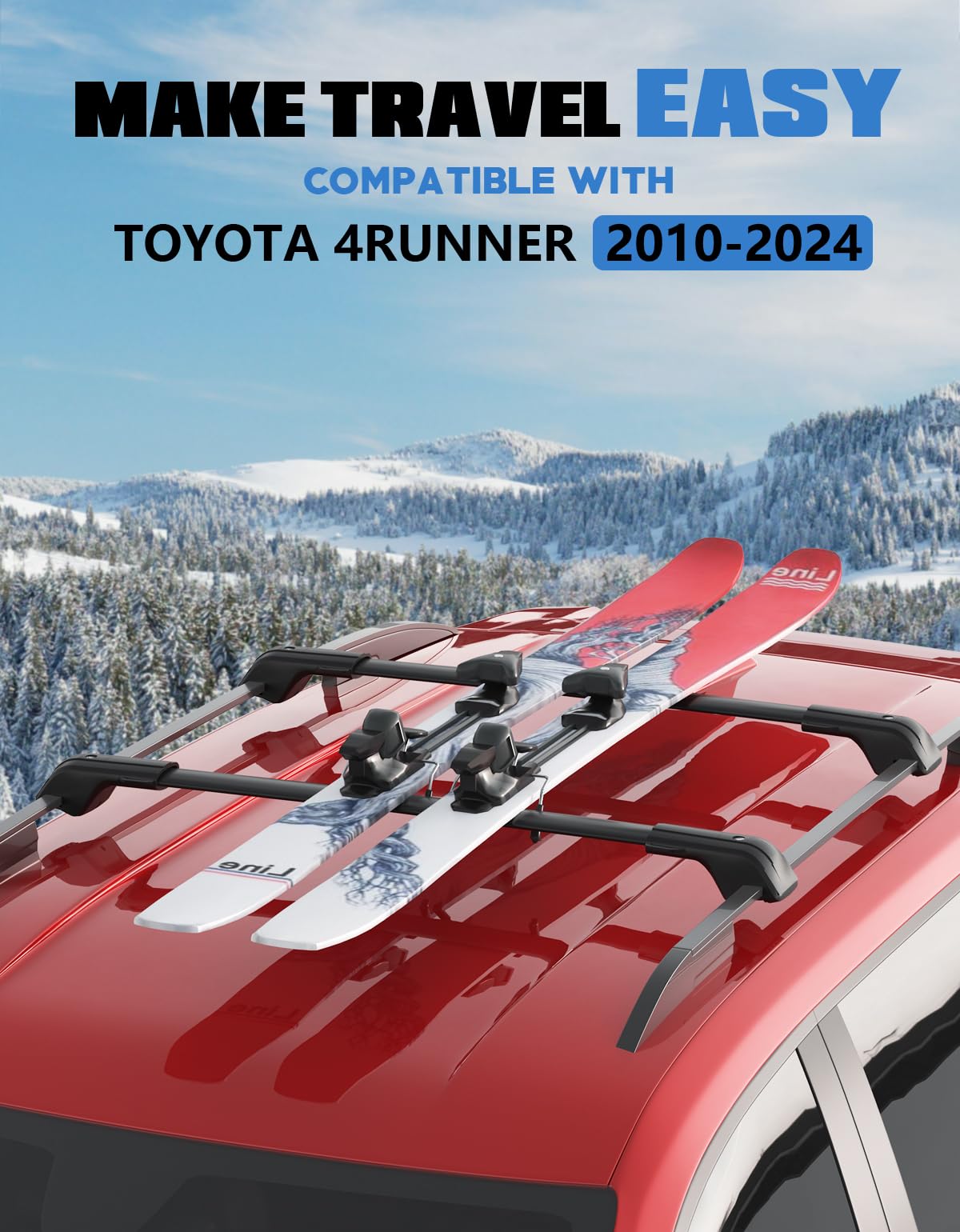 KINGGER heavy Duty 260lb Lockable Roof Rack Cross Bars Fit for Toyota 4Runner 2010-2024 (with Factory Side Rails)