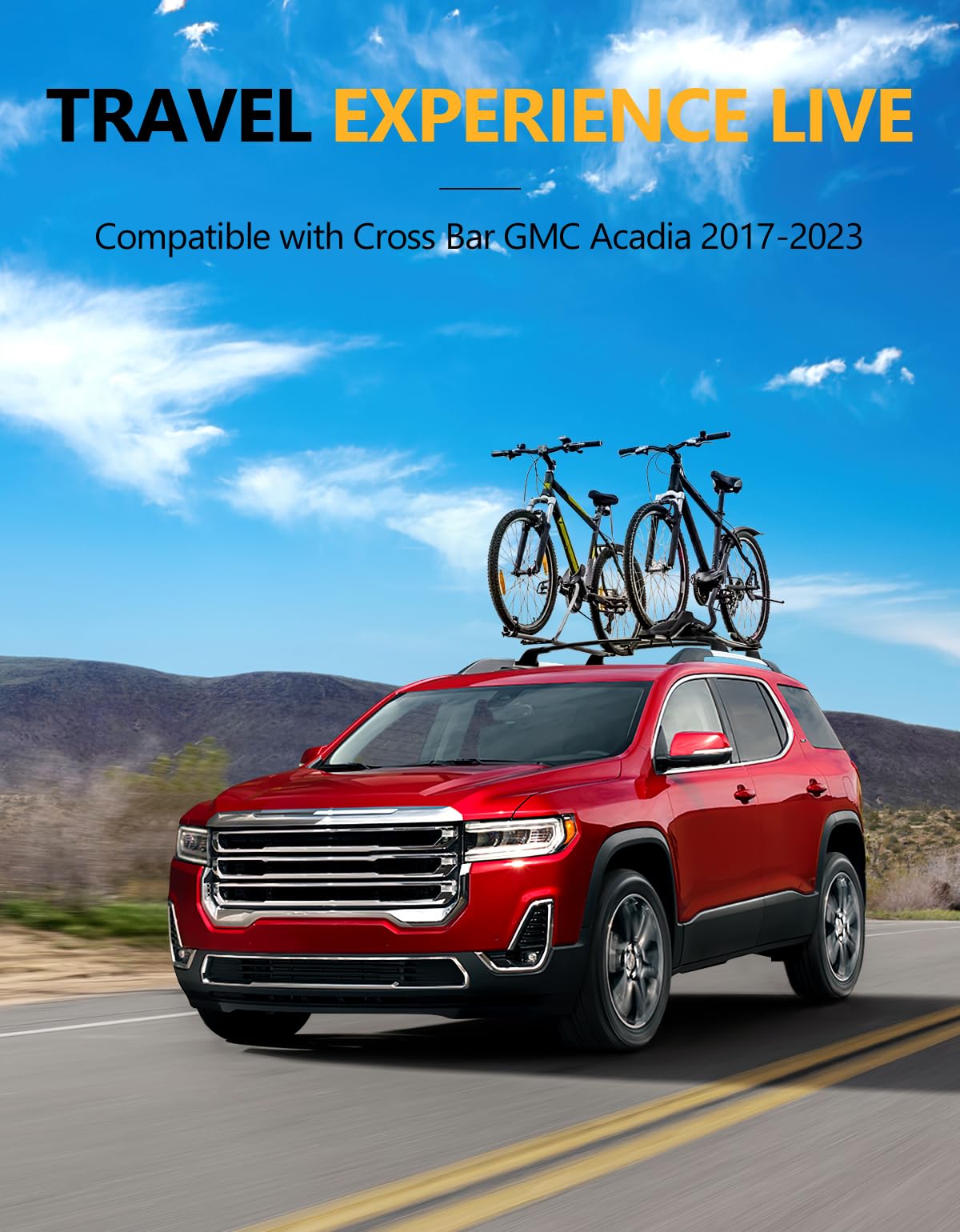 Lockable 260lbs Cross Bars Roof Racks Compatible with GMC Acadia 2017-2023