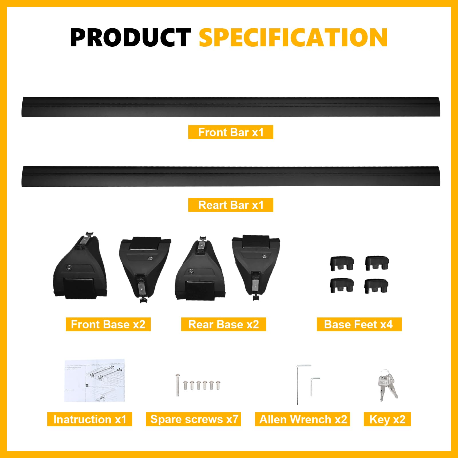 200 lbs Roof Rack Cross Bars Compatible with Jeep Wrangler JK JL Gladiator JT 2007-2024 with Anti-Theft Metal Lock