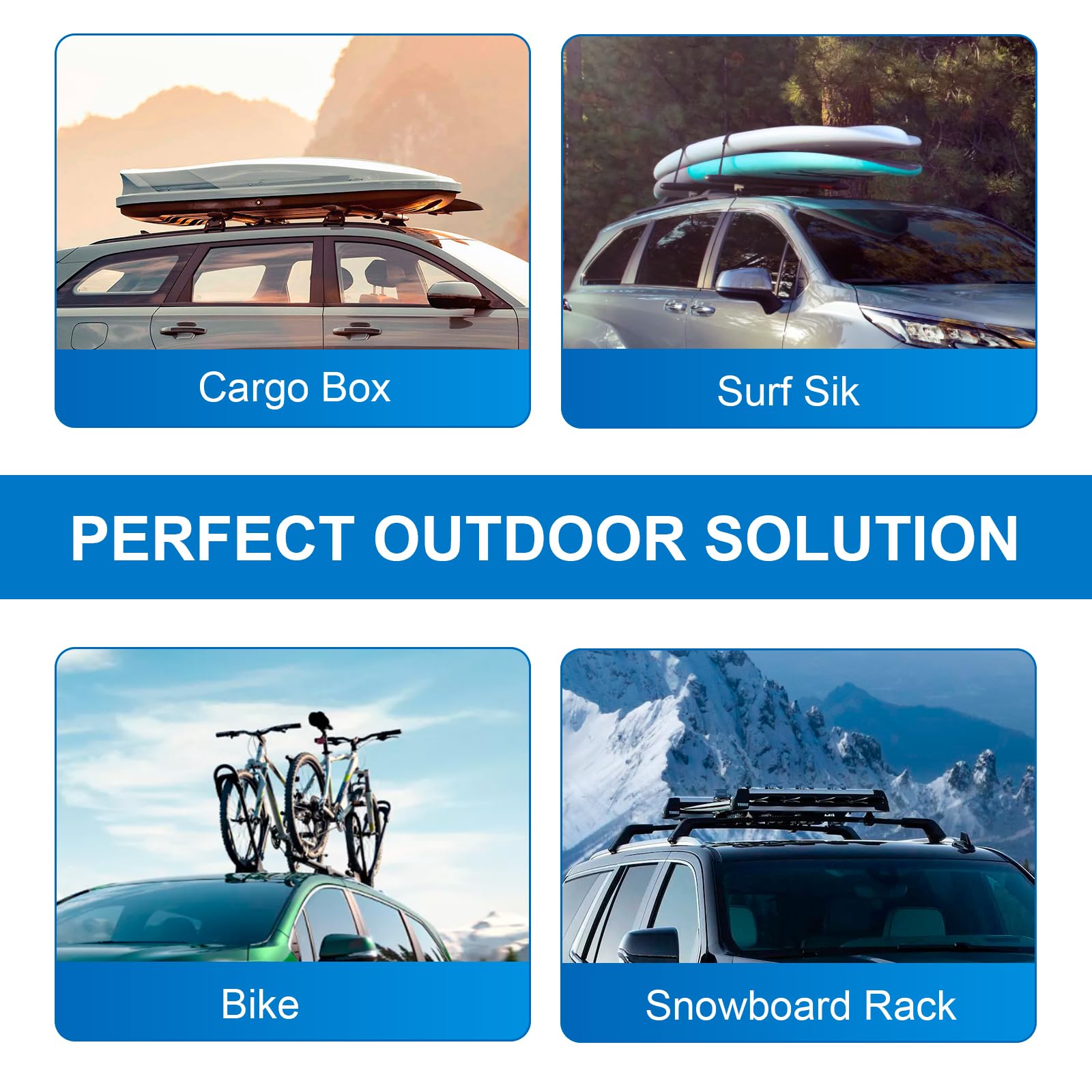 KINGGERI 260lb Roof Rack Cross Bars Compatible with 2020-2025 Ford Escape,Heavy Duty Lockable Aluminum Crossbar