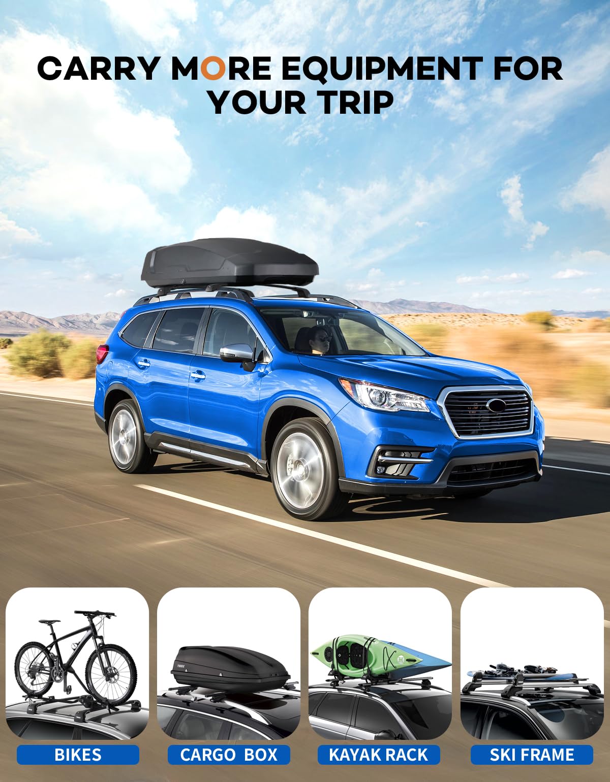 220lbs Roof Rack Cross Bars Compatible with Subaru Ascent 2019-2025