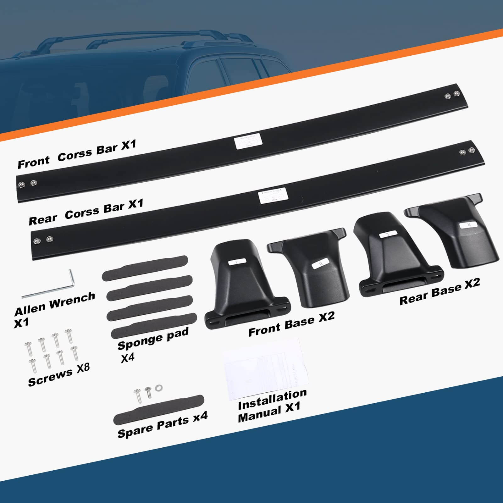 Roof Rack Cross Bars Compatible with Jeep Grand Cherokee L 2021-2025 and 2022 2023 2024 2025 Grand Cherokee WL