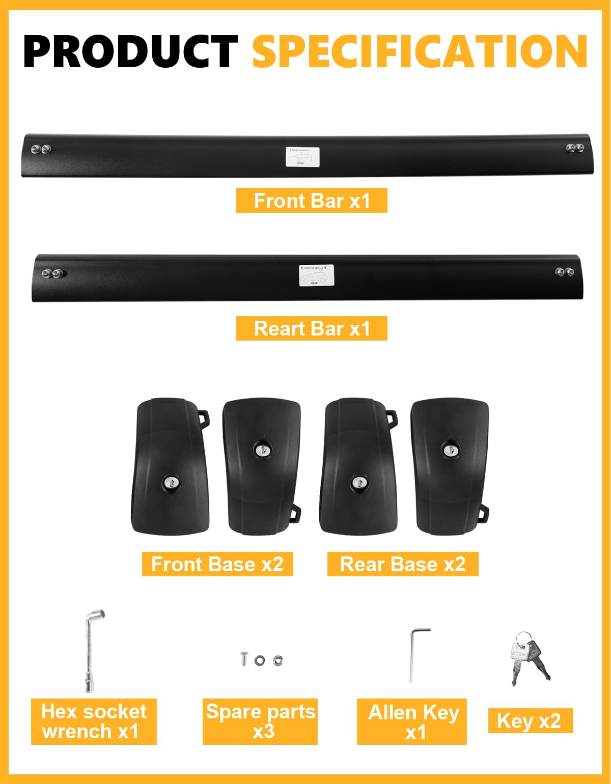 220lbs Lockable Roof Rack Cross Bars Compatible with Genesis GV80 2021 2022 2023 2024 2025