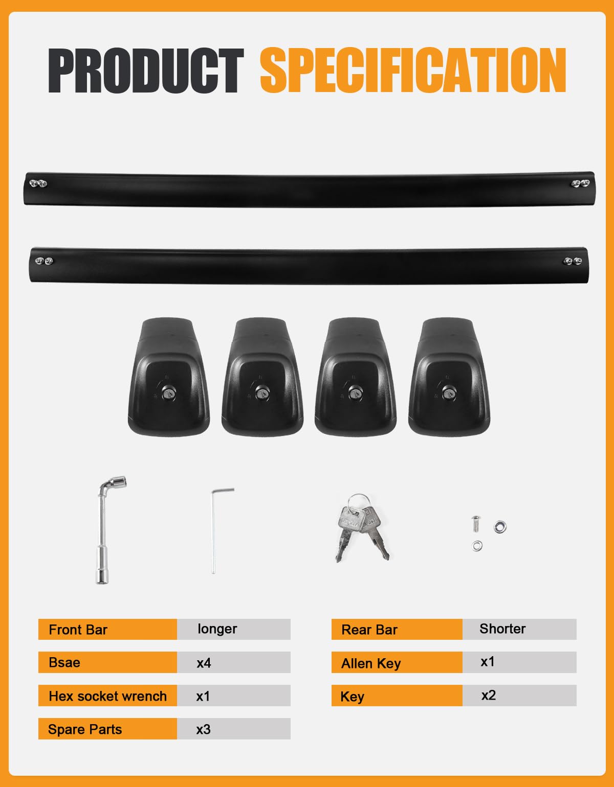 KINGGERI Lockable 260lbs Roof Rack Cross Bars Fit for Hyundai Palisade 2019-2025 SE SEL XRT Limited Calligraphy