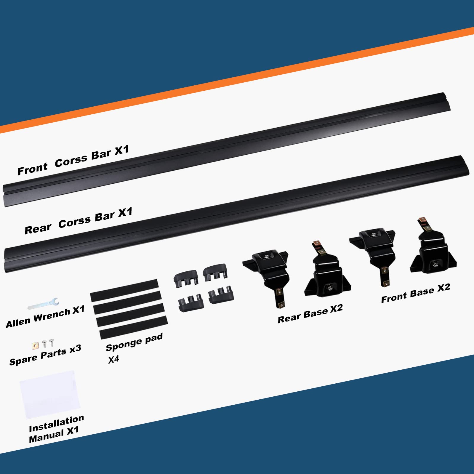 KINGGERI Heavy Duty 330lb Roof Rack Cross Bars Fit for Jeep Wrangler JK JL Gladiator JT 2007-2025, 2 & 4 Door Aluminum
