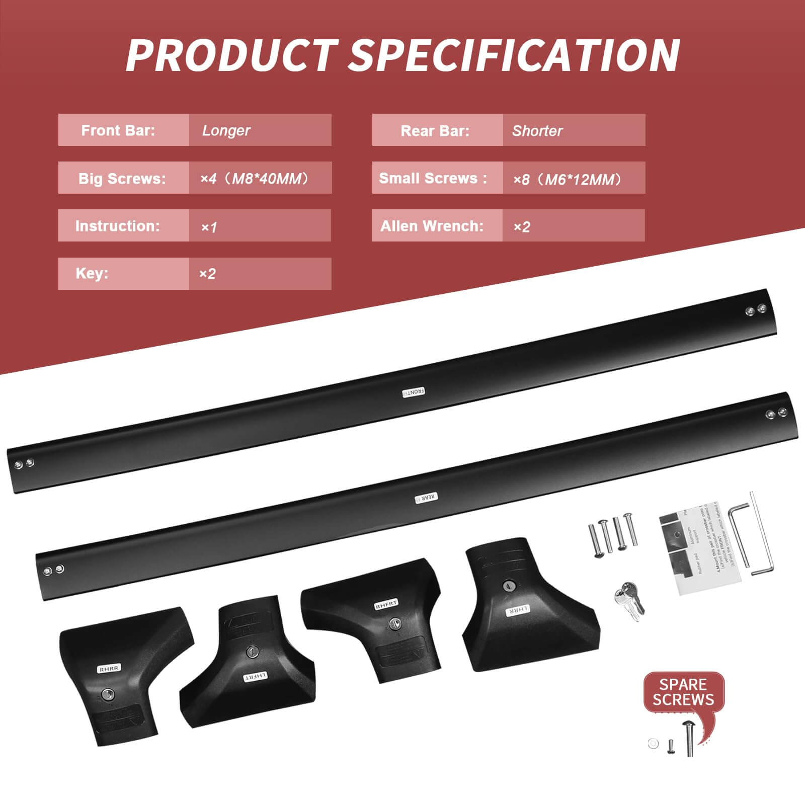 KINGGERI 260Lbs Lockable Roof Rack Cross Bars Compatible with Toyota Corolla Cross 2022-2026 (with Flush Side Rails)
