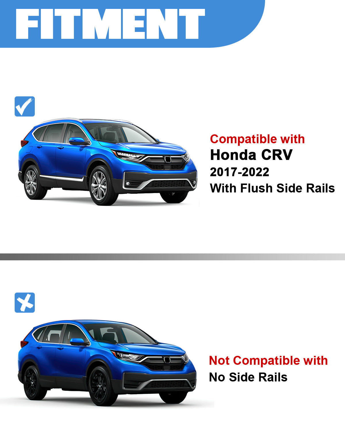 KINGGERI Roof Rack Cross Bars 220lbs Compatible with Honda CRV CR-V 2017-2022 with Flush Side Rails