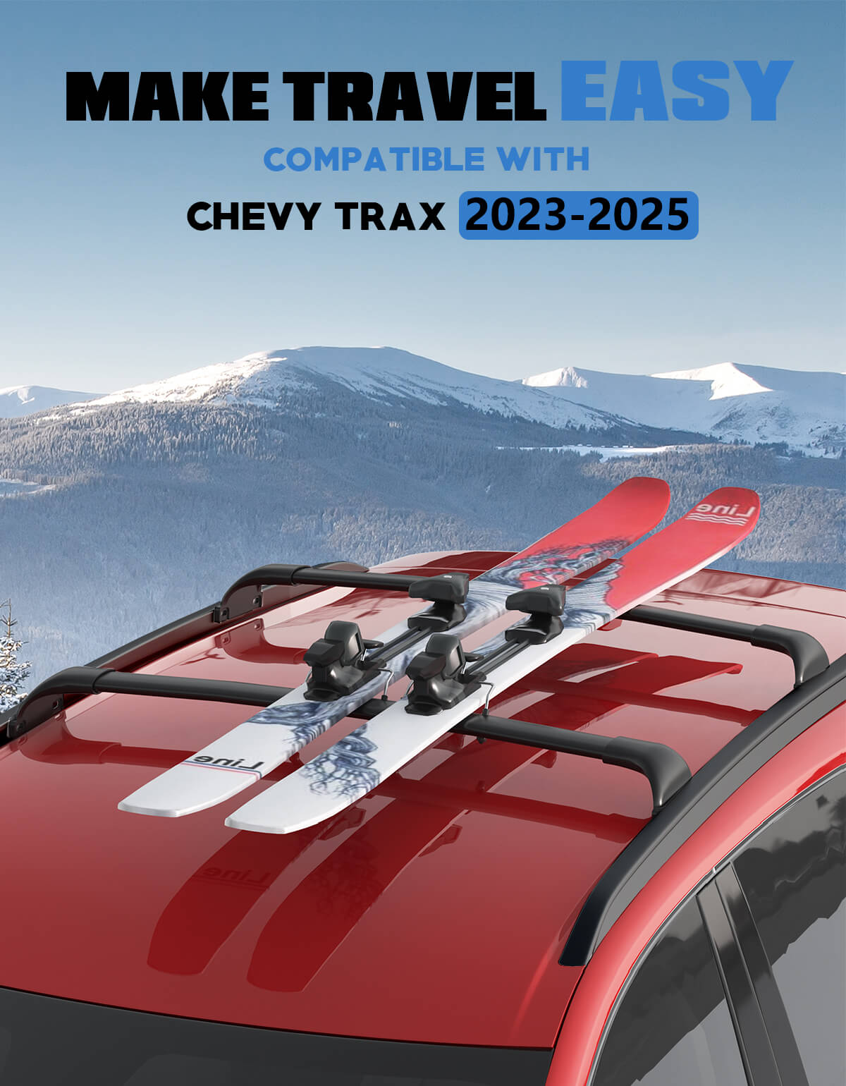 KINGGERI Roof Rack Cross Bars 220lbs Compatible with Chevy Chevrolet Trax 2RS ACTIV LT 2023-2025
