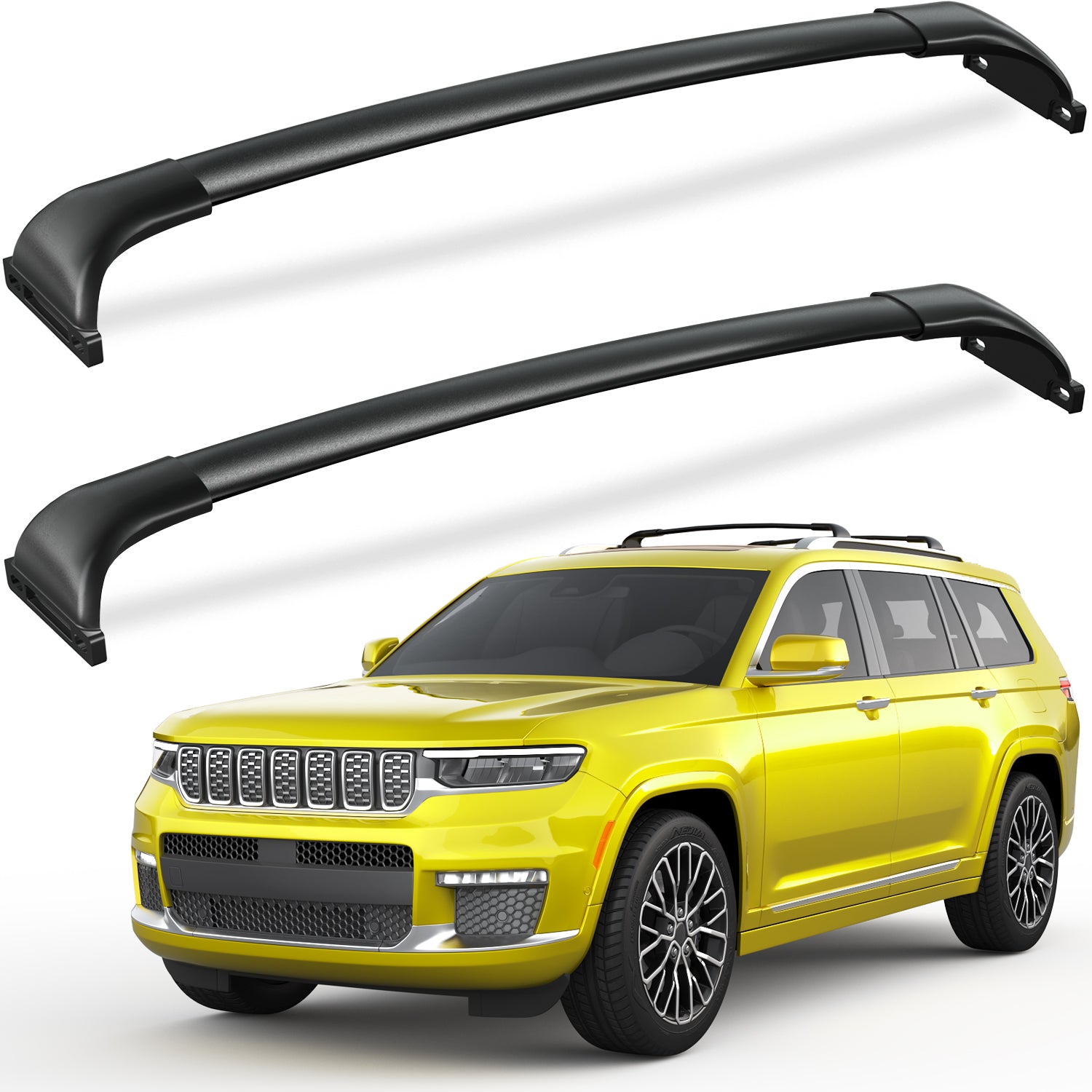 KINGGERI Roof Rack Cross Bars Fit for 2021-2025 Jeep Grand Cherokee L 3-Row and 2022-2025 Grand Cherokee WL 2-Row
