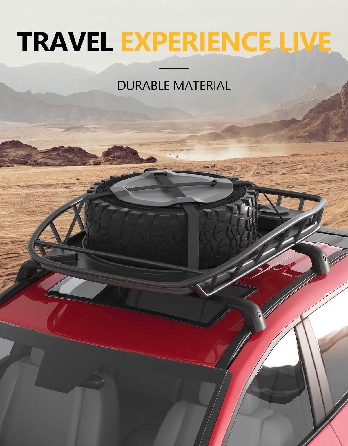 KINGGERI Lockable 220lb Roof Rack Cross Bars Fit for 2021-2025 Chevrolet Suburban & Tahoe GMC Yukon XL, Cadillac Escalade ESV