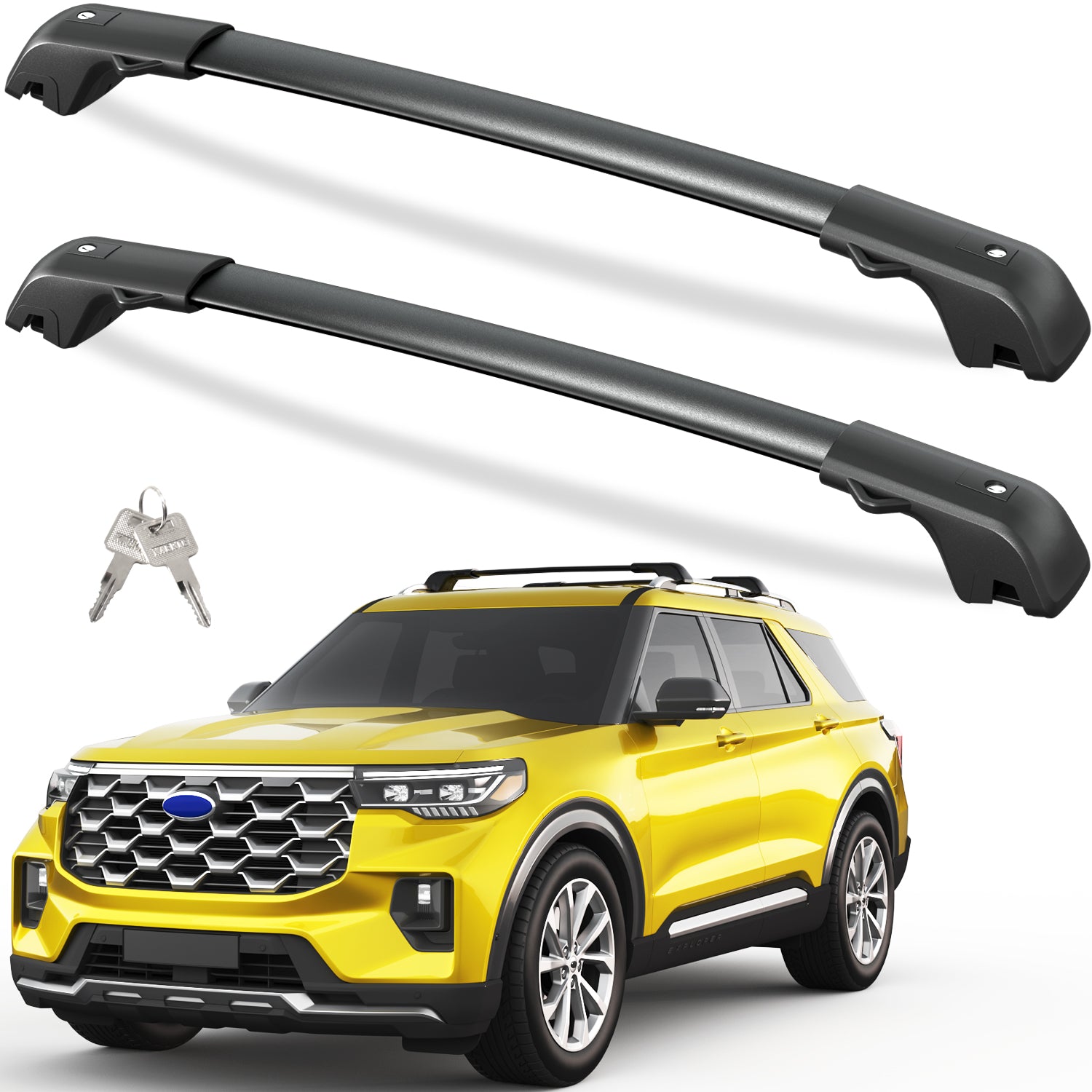 220lbs Roof Rack Cross Bars Compatible with Ford Explorer 2020-2025