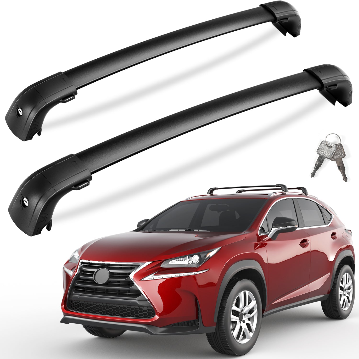 KINGGERI 300lbs Roof Rack Cross Bars - Compatible with Lexus NX NX200 NX200T NX300 NX300H 2015-2021 with Flush Side Rails