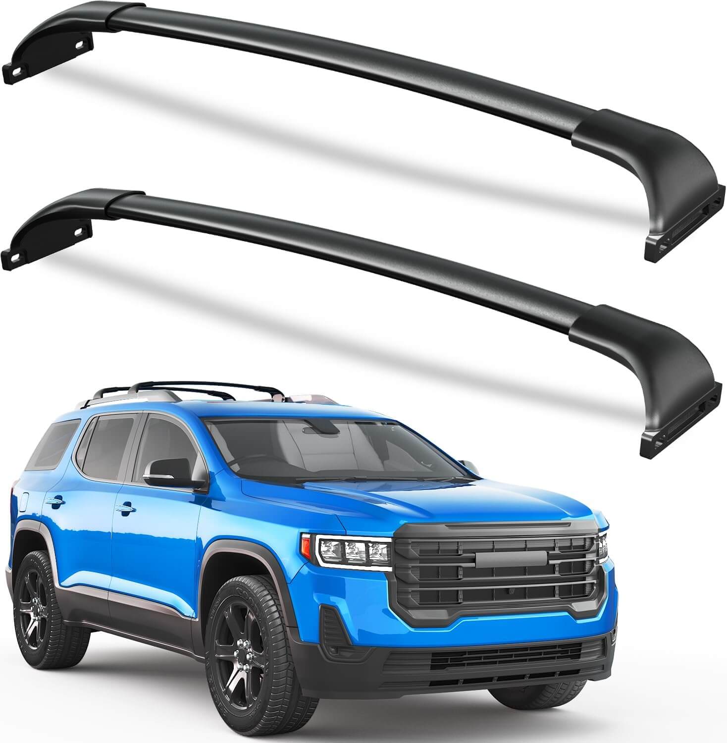 KINGGERI Roof Rack Cross Bars 220lbs Compatible with GMC Acadia 2017-2023(with Raised Rails)