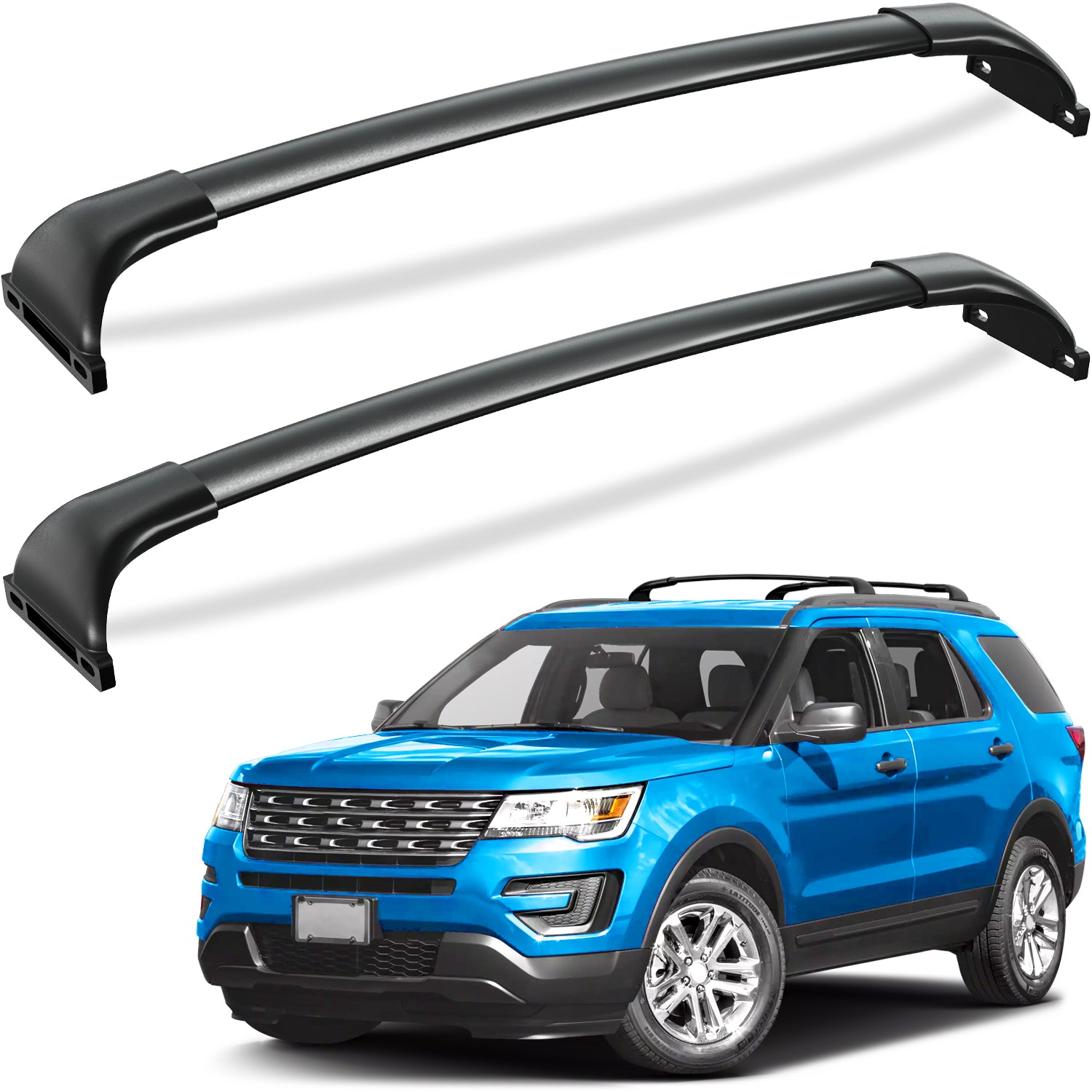 220lbs Roof Rack Cross Bars Compatible with Ford Explorer 2016 2017 2018 2019 (Base/XLT/Limited/Sport/Platinum)