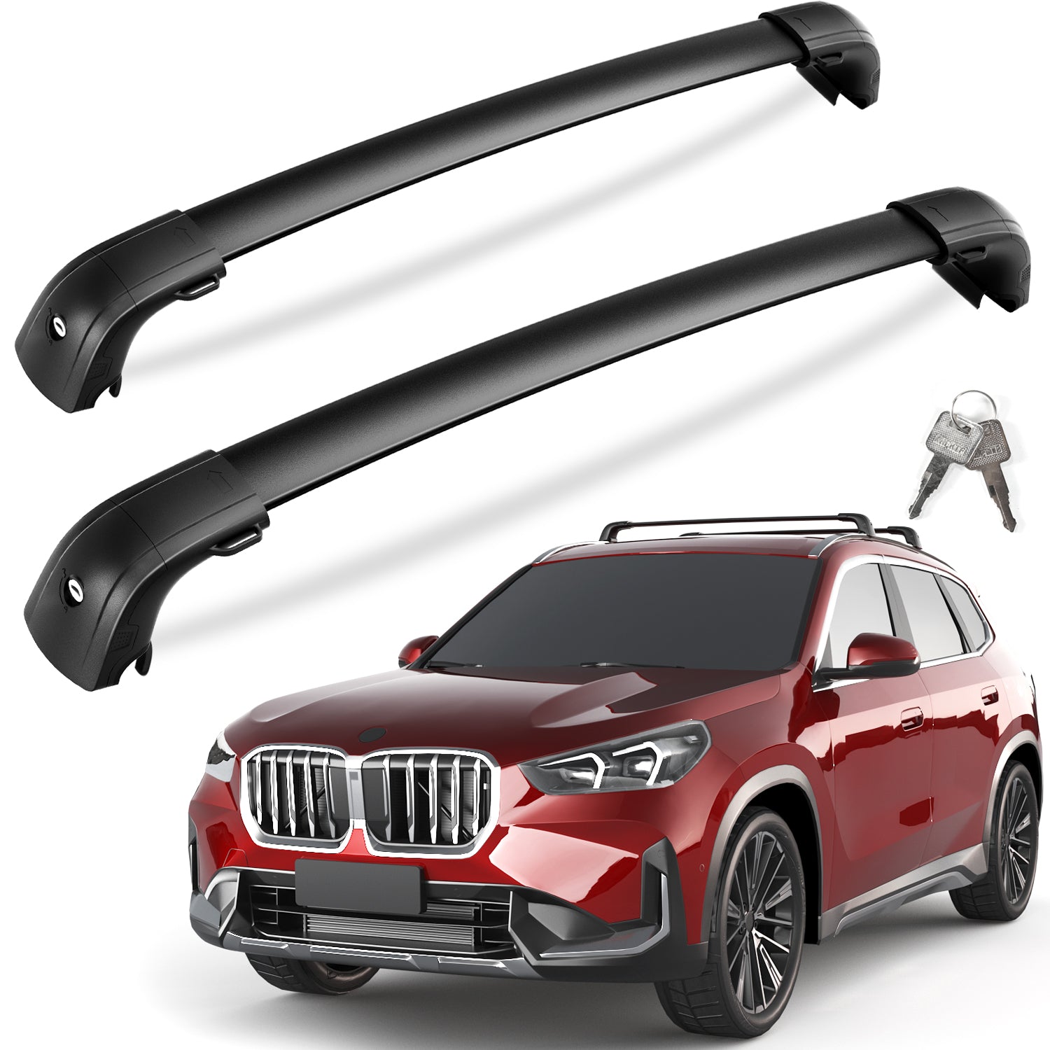 KINGGERI 300lbs Roof Rack Cross Bars - Compatible with BMW X1 U11 2023-2026 with Flush Side Rails