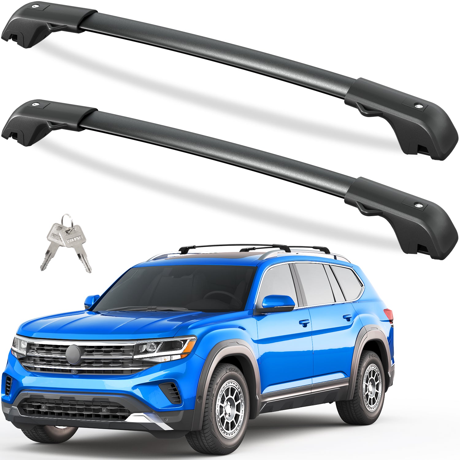 KINGGERI Roof Rack Cross Bars Compatible with Volkswagen VW Atlas 2017-2025 with Raised Side Rails(Not For Atlas Cross Sport)